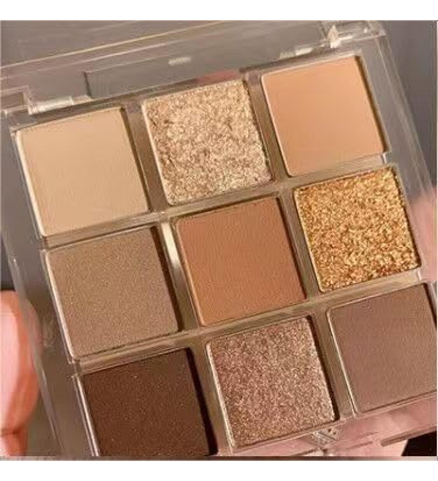Lovelycat 9 Colors Glitter Eyeshadow Makeup Palette Matte High Pigmented Colorful Creamy Texture Eye Shadow Powder Natural Waterproof Long Lasting Eyeshadow Powder Cosmetics (gold) - Buy Online on GoSupps.com