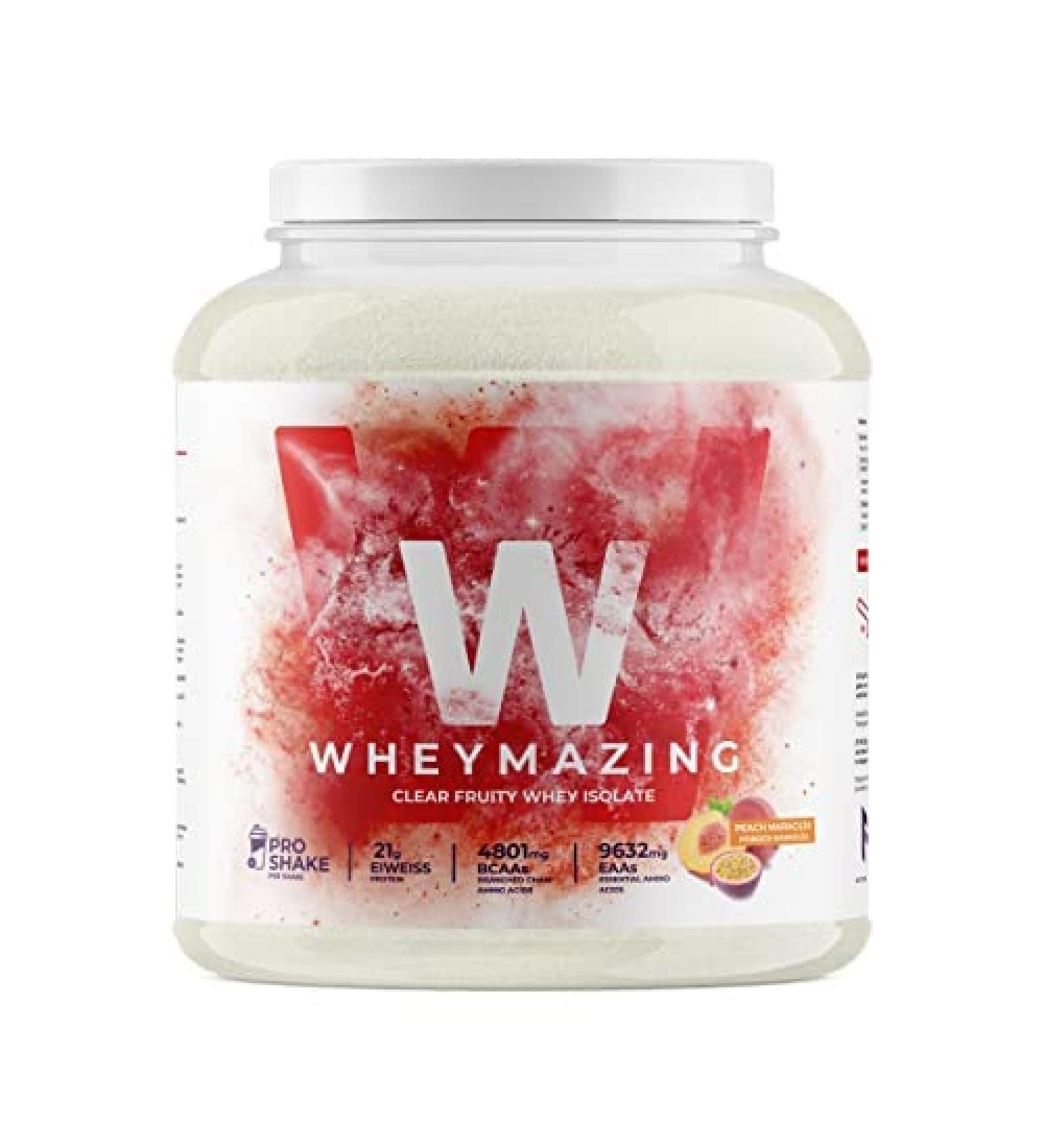Wheymazing Clear Whey Isolate 1kg Peach Maracuja - Lactose-Free Refreshing Fruity Protein Shake - 1000g Can NF24 - Buy Online on GoSupps.com