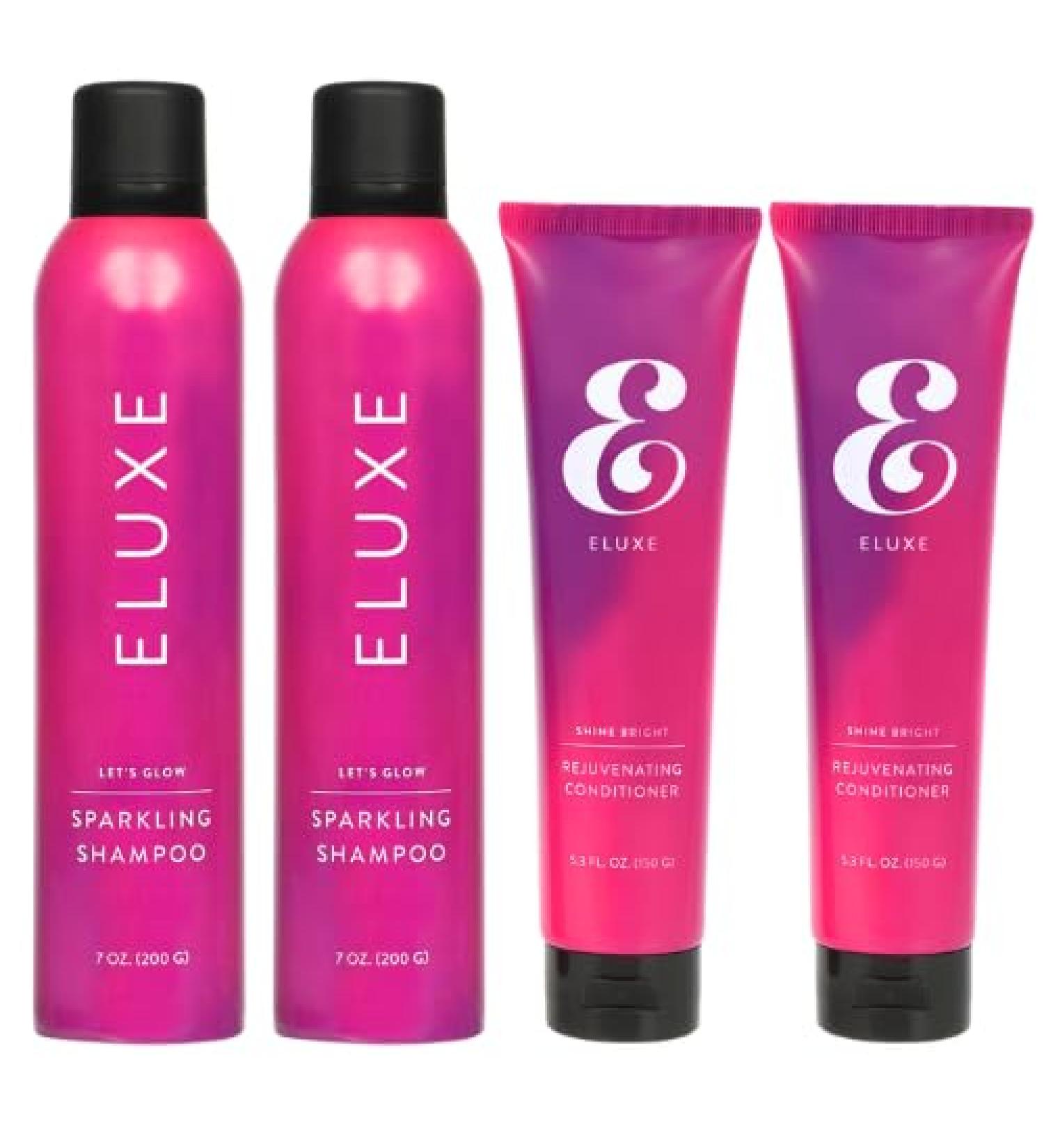 ELUXE Go Glow Kit: Set of 2 Shampoo & Conditioner Eliminate Brassiness & Repair Split Ends for Long Damaged Hair | International Shipping Available - Buy Online on GoSupps.com
