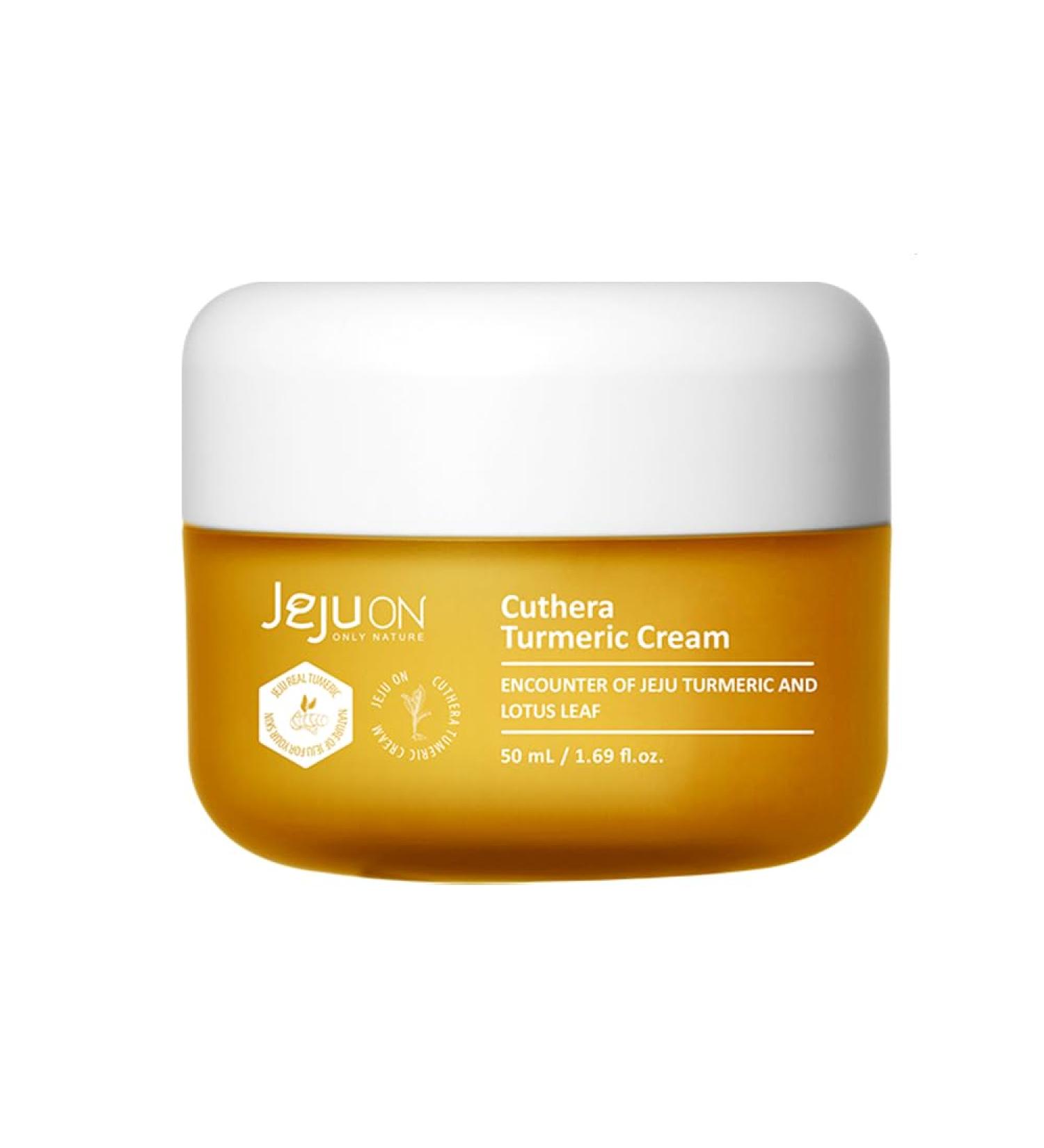 Cuthera Turmeric Korean Cream 1.69 Fl Oz - Vegan Anti-Aging Moisturizer with Jeju Ingredients for Hydration Pore Care & Skin Calming - Buy Online on GoSupps.com