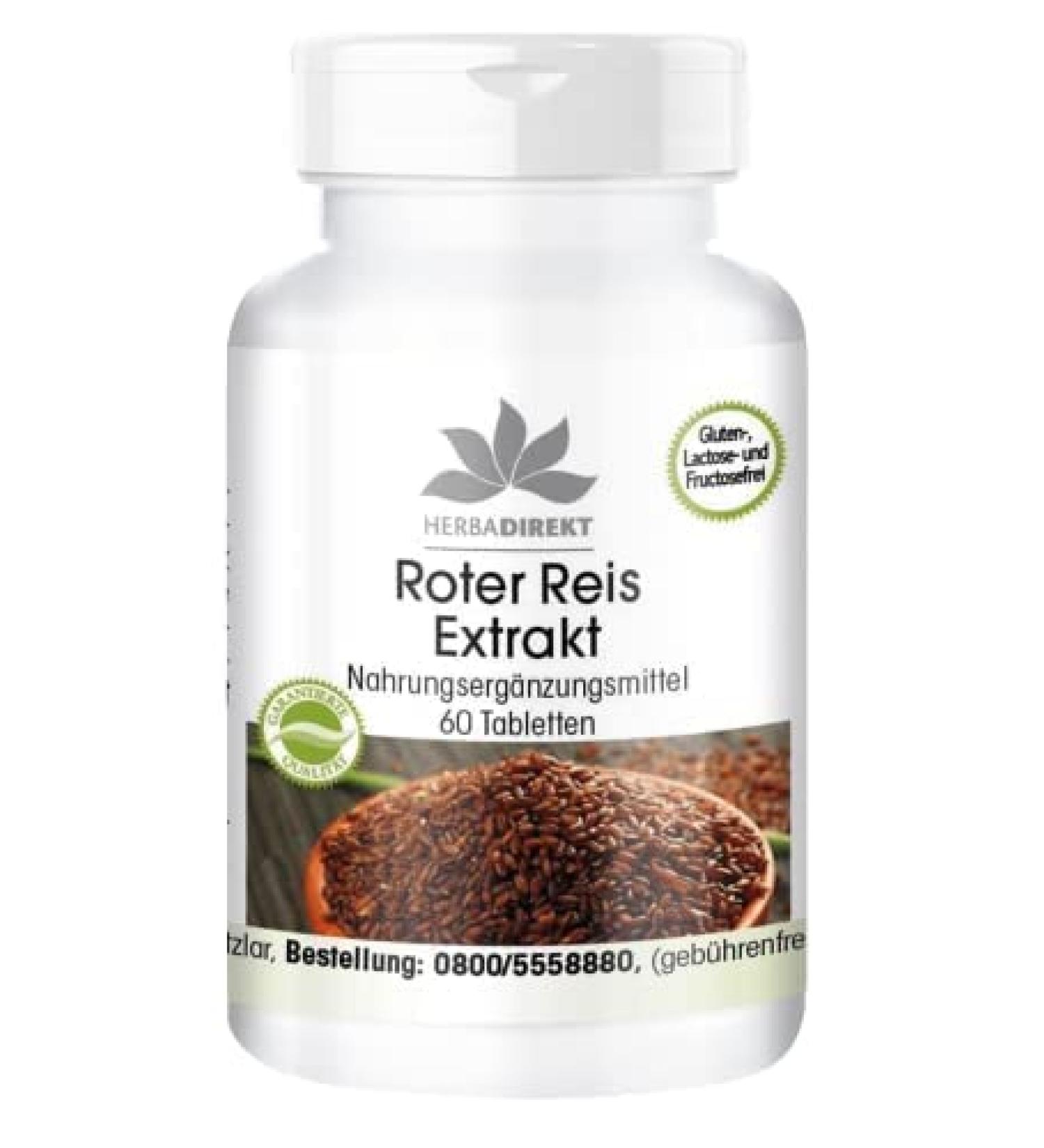 Red Rice Extract Capsules - High Dose 2.95mg Monacolin K - Vegan 60 Tablets | Herbadirekt by Warnke - German Pharmacy Quality - Buy Online on GoSupps.com