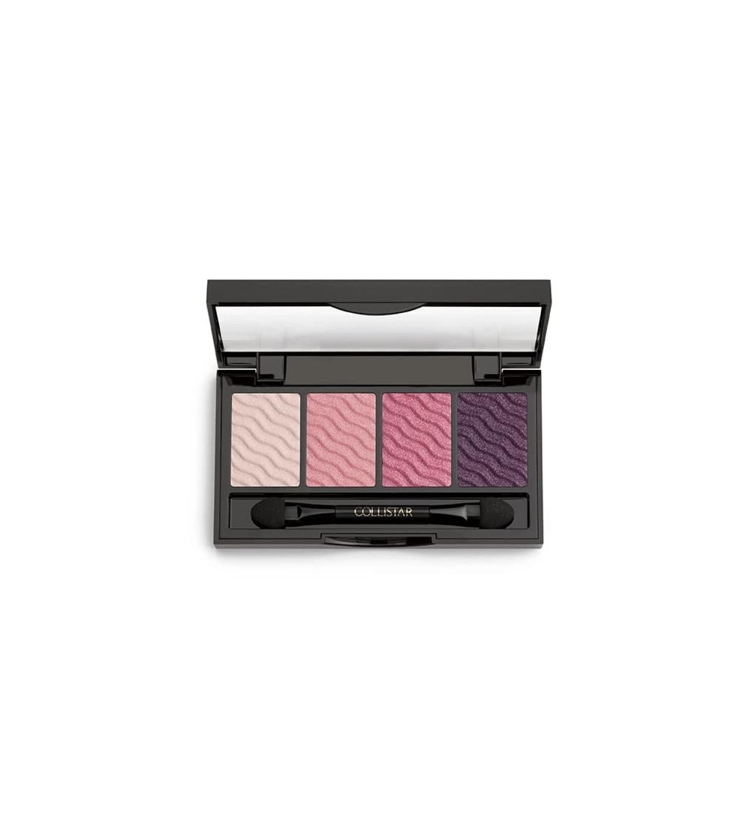 Collistar eyeshadow palette with 4 intensive colors n. 01 tramonto in Baia powder eyelid shadow with silky and long -lasting texture with mirror and double -point applicator 4 x 1.4 g