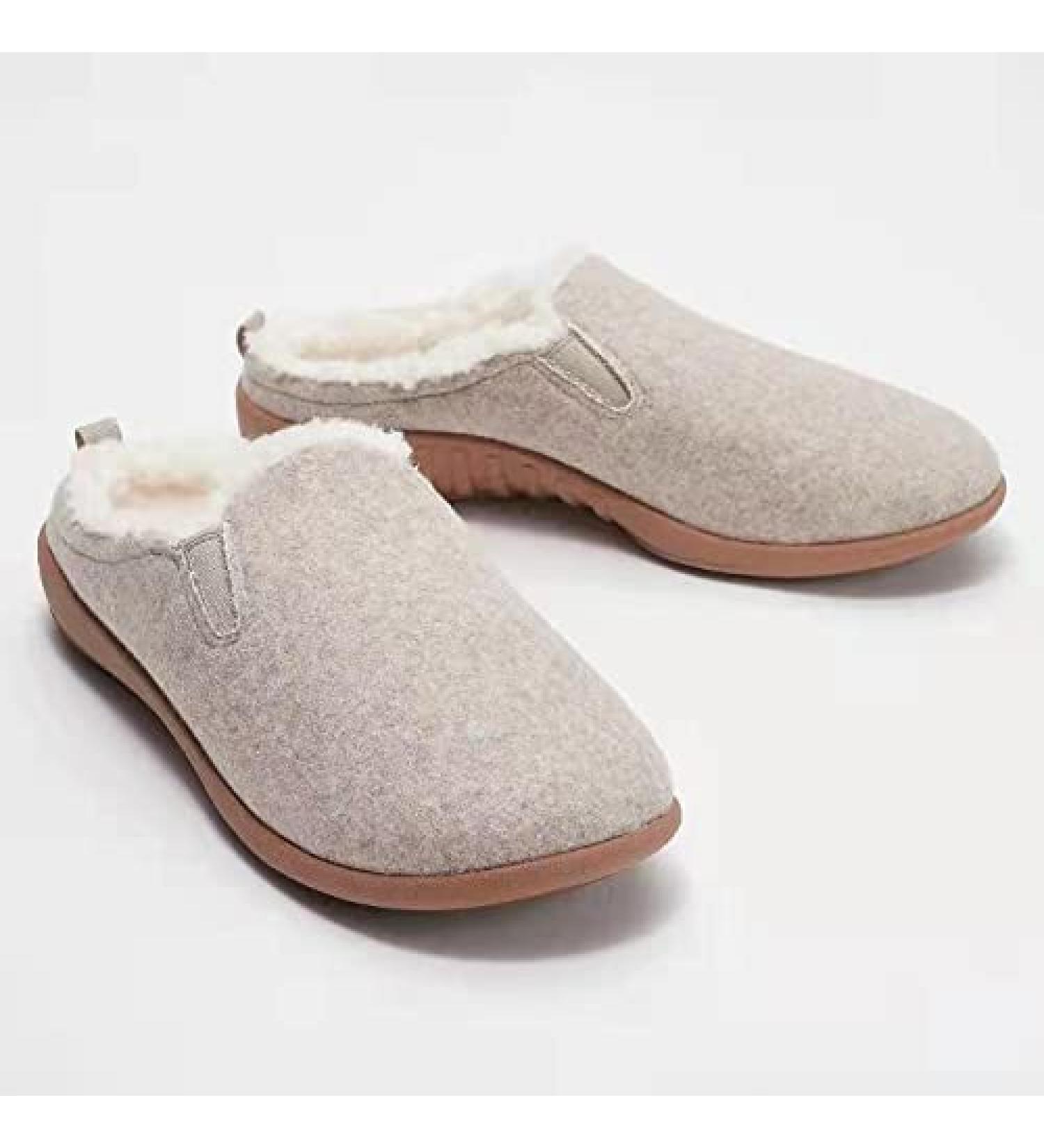 QPGVBP Orthopedic Wool Winter Slippers for Diabetic Pregnant Women - Grey - Buy Online on GoSupps.com
