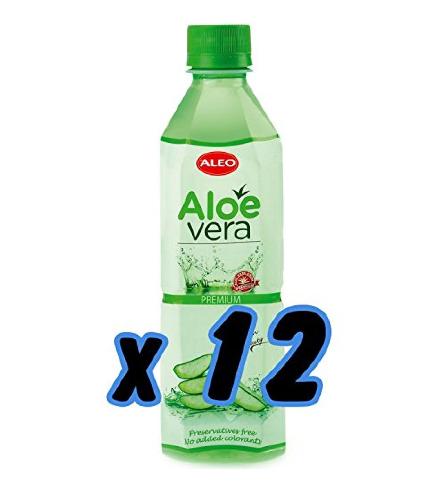 ALEO Premium Aloe Vera Drinks 12 x 500 ml with a 3 euro DPG book