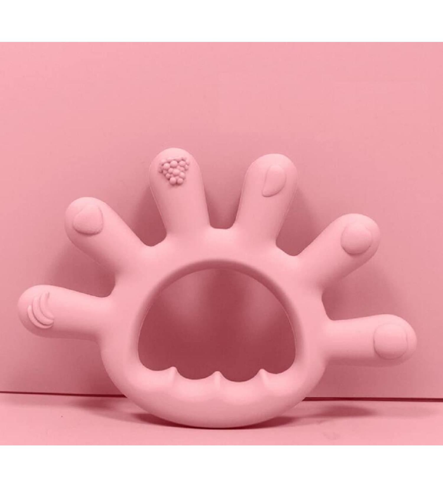 WEKOW Six Finger Silicone Teether - Pink Teeth Grinding Bite Bar for Infants | Shop Internationally - Buy Online on GoSupps.com