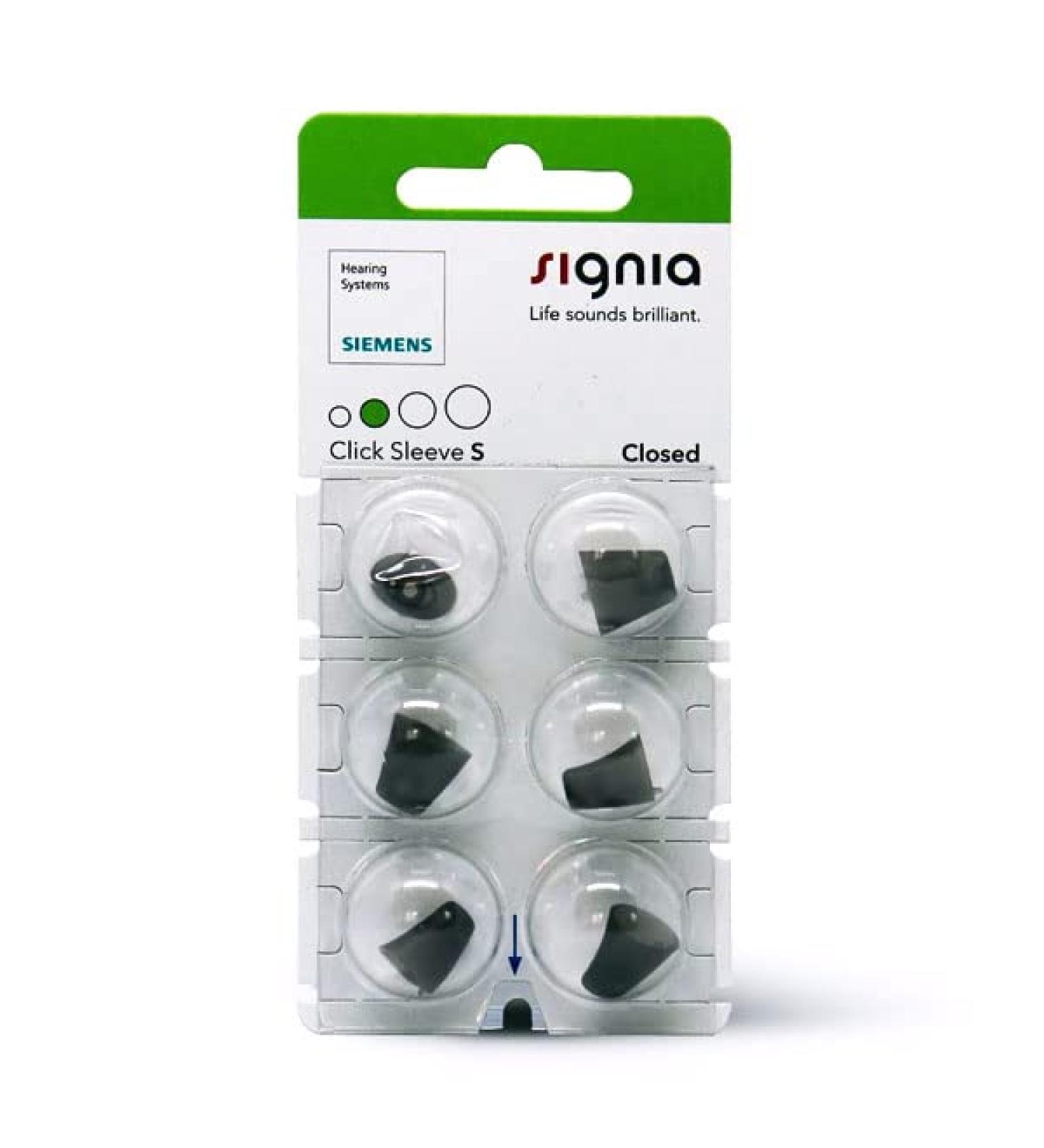 Sivantos Signia Click Sleeves Closed (6 pieces) for Siemens Signia and Audio Service IdOs and Ex-Receivers (S)