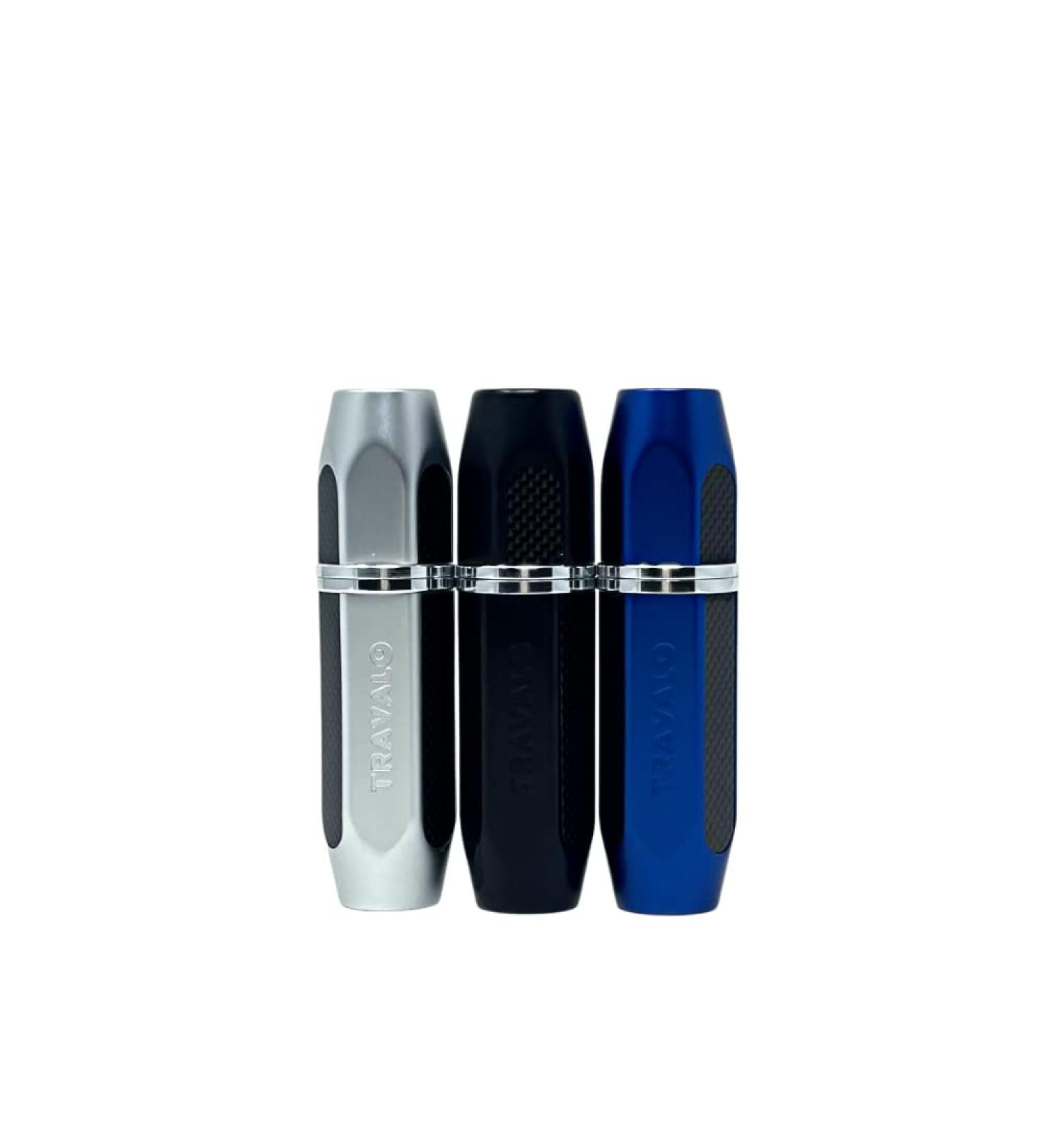 Travalo Vector Perfume Atomizer Bundle - TSA Approved Refillable Mini Spray 3 Pack (Silver Blue Black) - Lightweight & Stylish Cologne/Aftershave Case - Buy Online on GoSupps.com