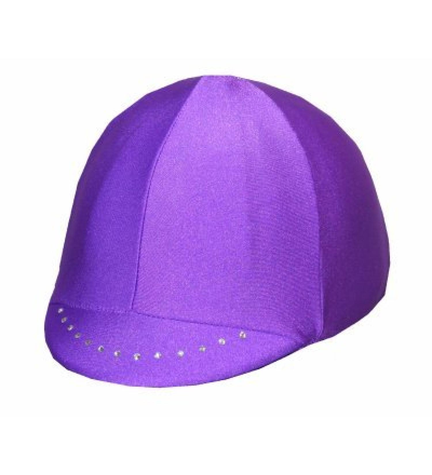 Equestrian Riding Helmet Cover - Purple with Swarovski Crystals