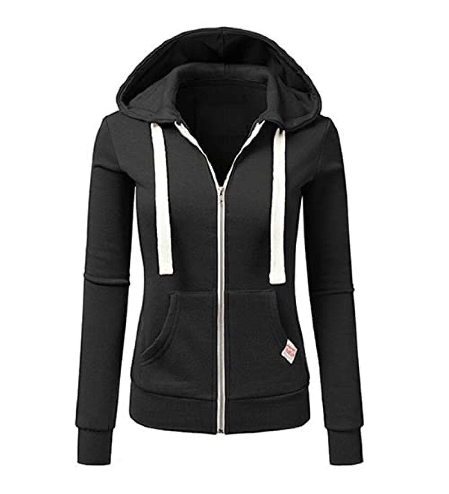 Anjikang Women's Striped Zip Up Hoodie | Oversized Hooded Sweatshirt Jacket with Drawstring | Long Sleeve Coats with Pockets - Buy Online on GoSupps.com