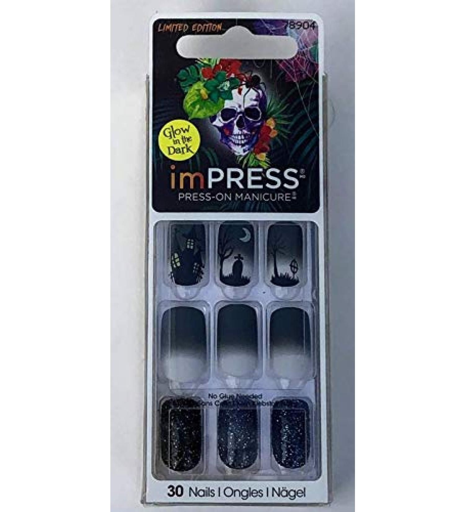 imPress Press-On Manicure Fantasy Glow in the Dark Halloween