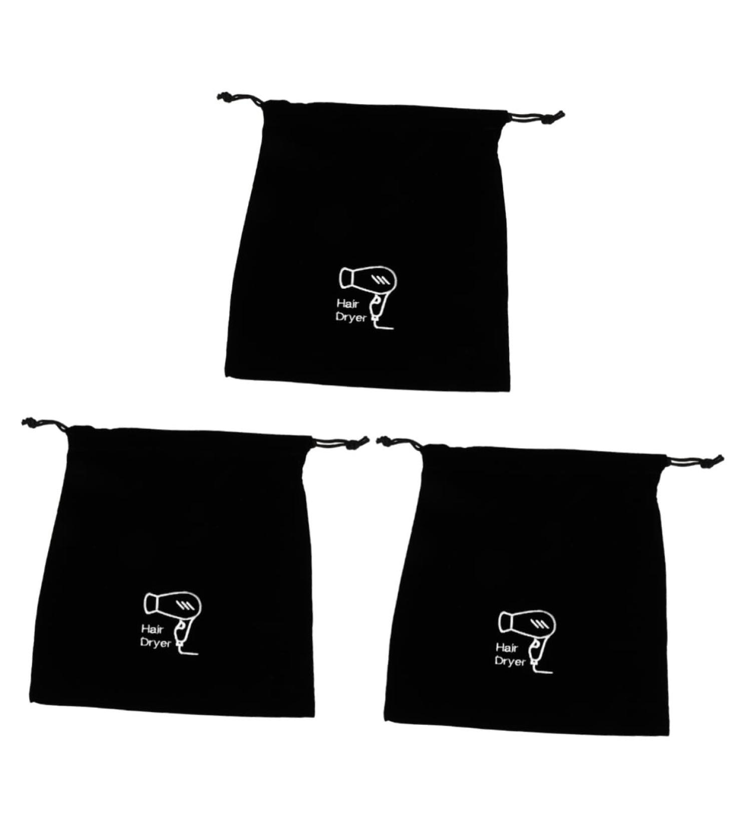 Didiseaon 3pcs Flannel Hair Dryer Bag Curling Iron Travel Bag Hair Curler Travel Bag Hair Tool Travel Bag Hair Dryer Travel Pouch Hair Dryer Attachments Storage Hair Dryer Bag for Travel 26.00X23.00X0.50CMx3pcs Blackx3pcs - Buy Online on GoSupps.com