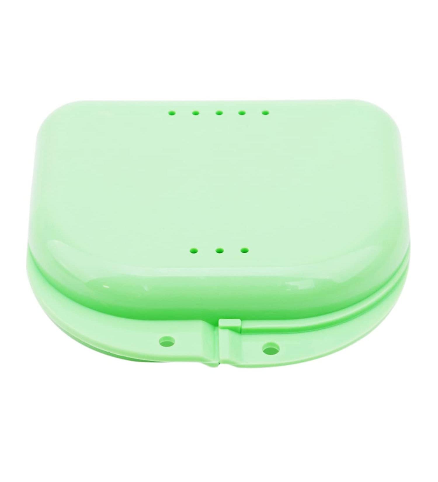 Denture Box Retainer Case Denture Storage Bath Box Denture Holder Box Cleaning Box Lightweight and Portable Cleaning Box with Filter (S Green) S Green