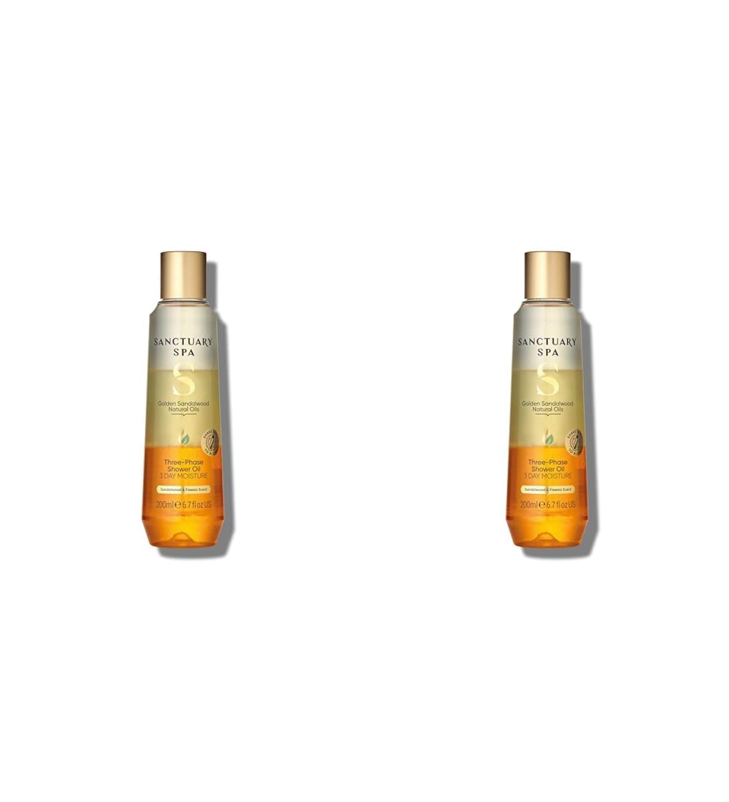 Sanctuary Spa Golden Sandalwood Three-Phase Shower Oil 3 Day Moisture Mineral Oil Free Cruelty Free & Vegan 250ml (Pack of 2) 250 ml (Pack of 2) - Buy Online on GoSupps.com