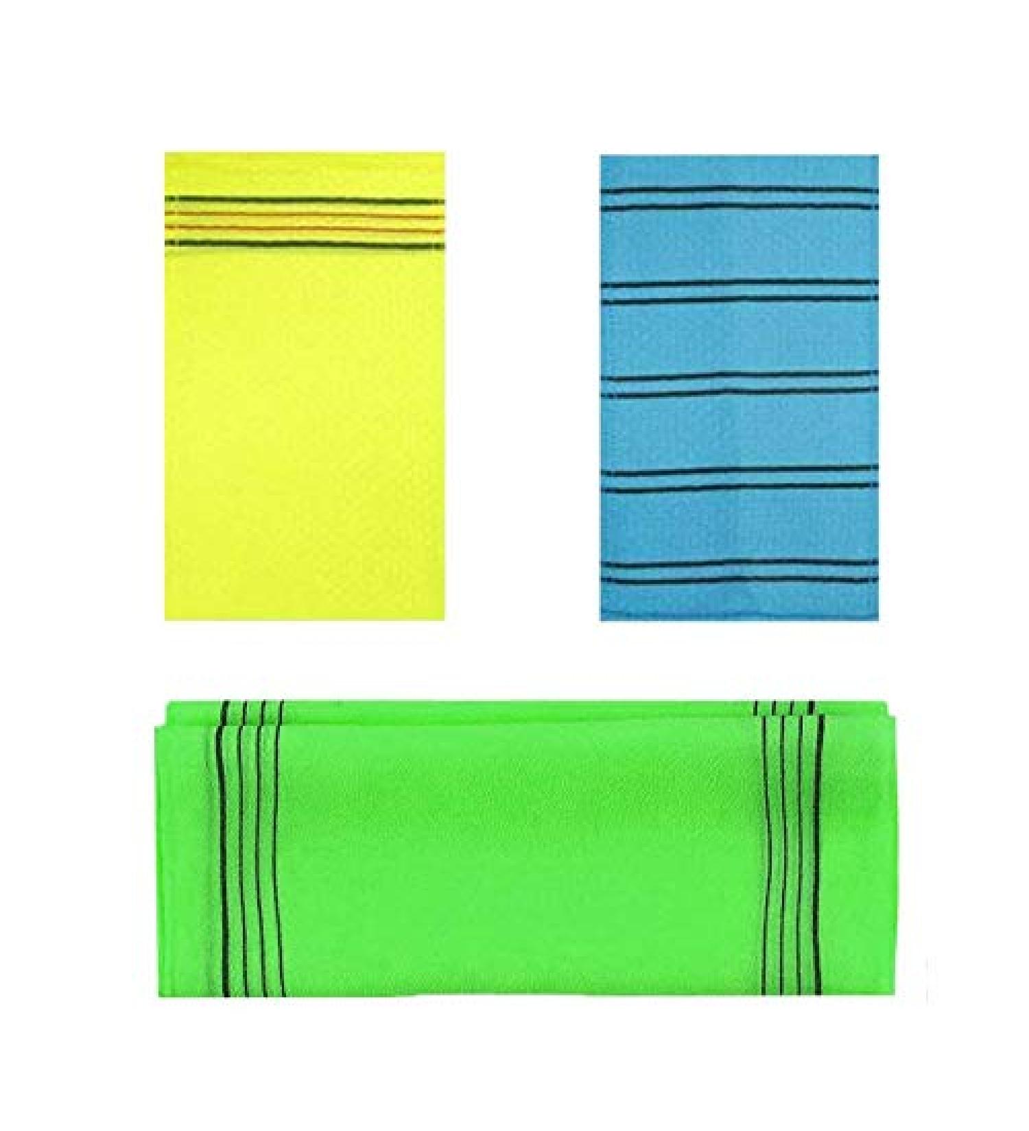 EZCASA Large Exfoliating Bath Washcloth Gloves - Set of 3: Korean Beauty Towel for Shower, Spa, Massage and Body Scrub - Dead Skin Cell Remover - Buy Online on GoSupps.com