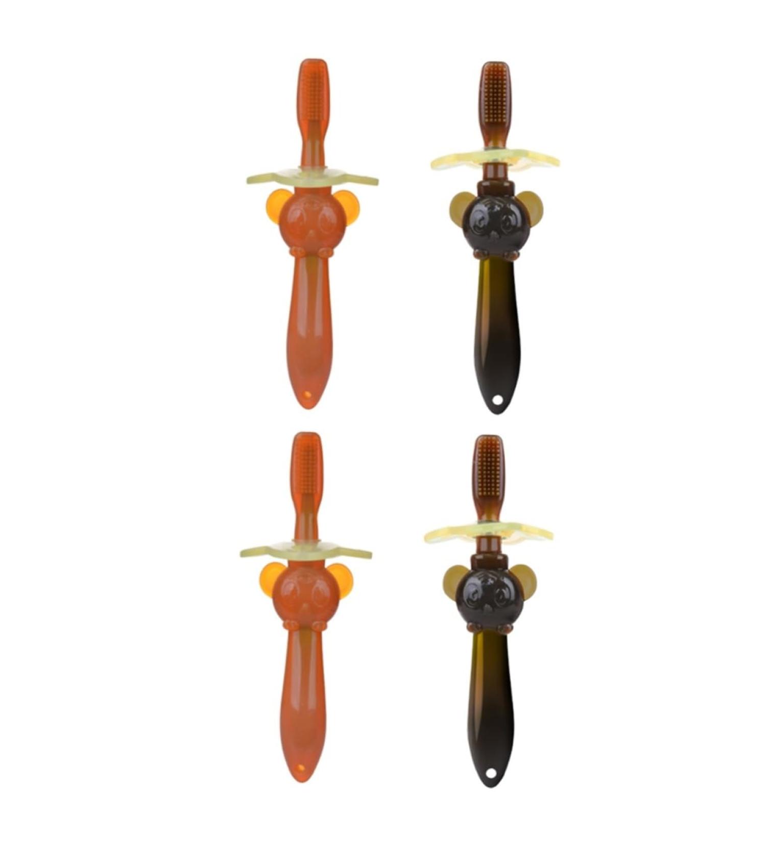 Minkissy 4-Piece Silicone Children s Toothbrush Set | Bristle Toothbrushes with Training Covers | Eco-Friendly Kids Dental Care - Buy Online on GoSupps.com