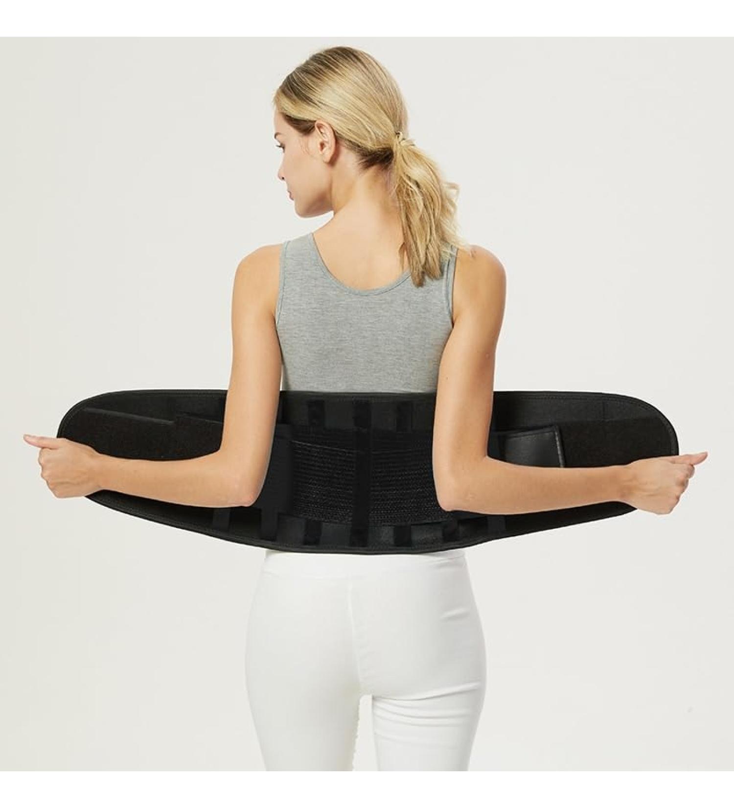 Wgust Back Support Belt for Women - Breathable Lumbar Support with Warming Pad for Sciatica Relief | Black 60x90cm - Buy Online on GoSupps.com