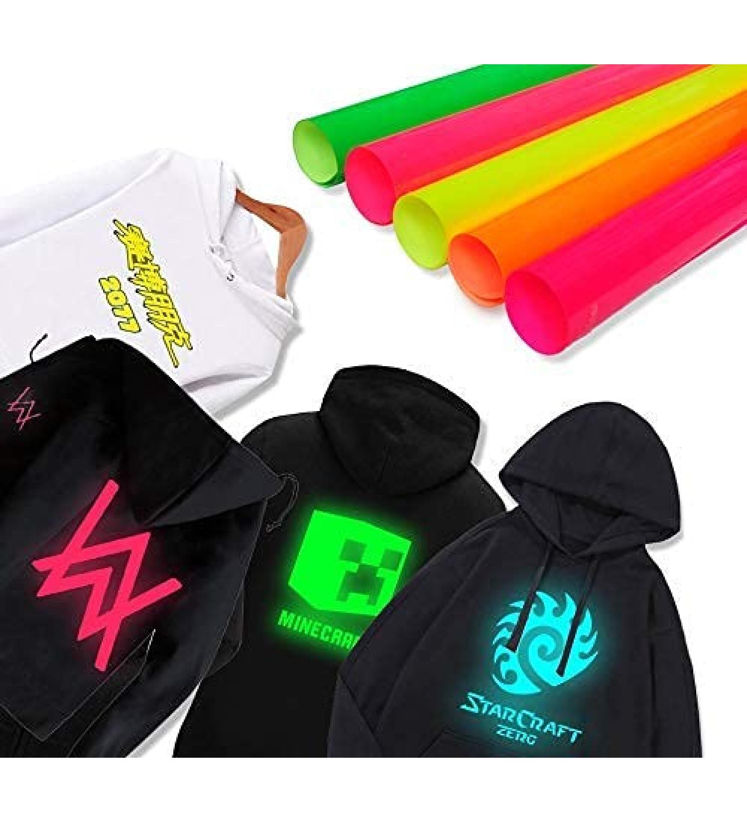 Tintnut Neon PU HTV 12x10 inch - 10 Sheets, 5 Assorted Colors | Easy Weed Iron on Vinyl Bundle for DIY T-Shirts - Buy Online on GoSupps.com