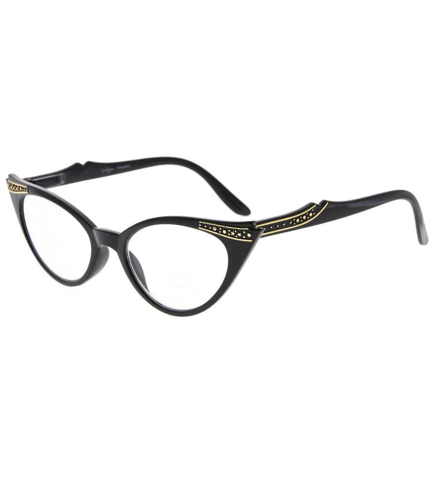 Eyekepper Cateyes Women's Reading Glasses - Stylish Black 1.25 Vintage Readers for International Shipping - Buy Online on GoSupps.com