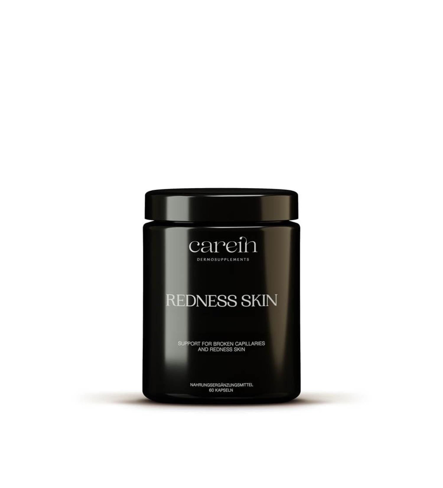  Carein Redness Skin Dermosupplement - For rosacea and skin redness - With quercetin and vitamin complex - 60 vegan capsules Carein - Buy Online on GoSupps.com