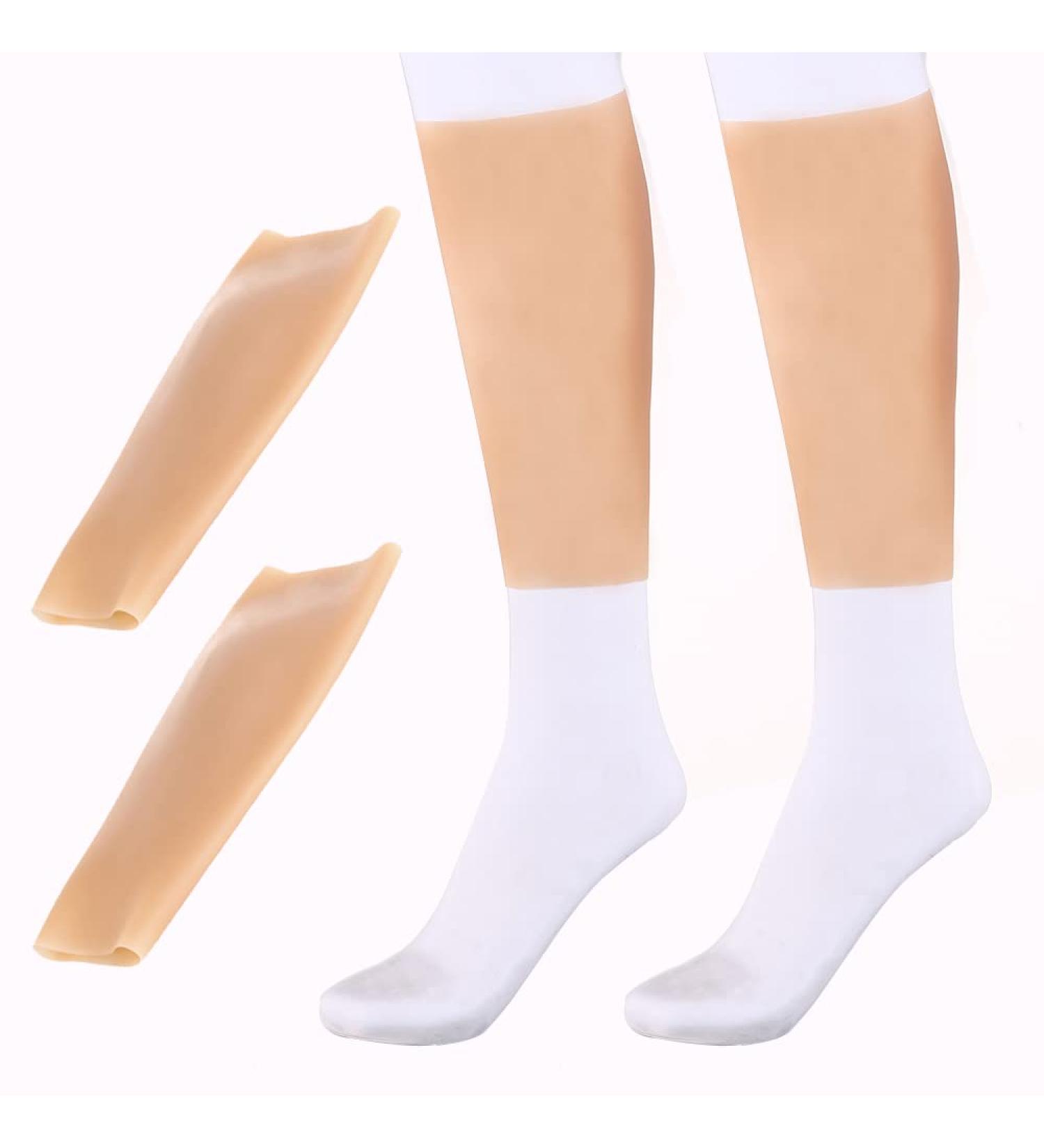 Realistic Silicone Leg Enhancement Calf Pads | 1 Pair Sleeve Set for O-Shaped Legs | 0.39in Thickness | Foot Cover for Crooked or Thin Legs - Buy Online on GoSupps.com