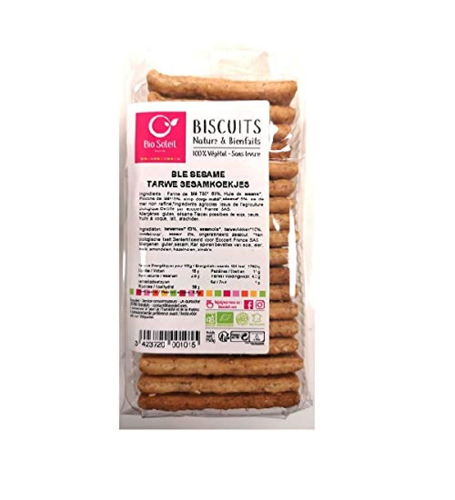 Bio Soleil - Wheat Sesame Biscuit 250G - Sold per unit - Buy Online on GoSupps.com