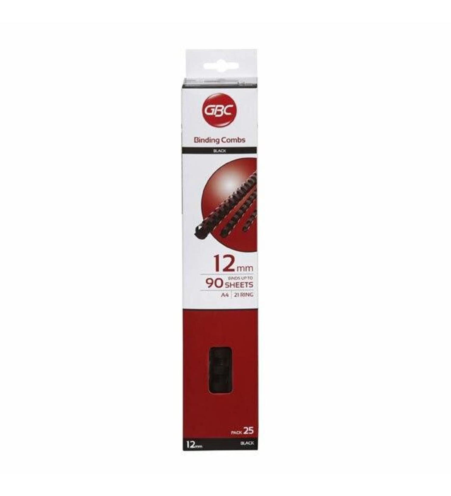GBC BEP12BK25 Binding Comb 21 Loop 12MM Black PK25 - Buy Online on GoSupps.com