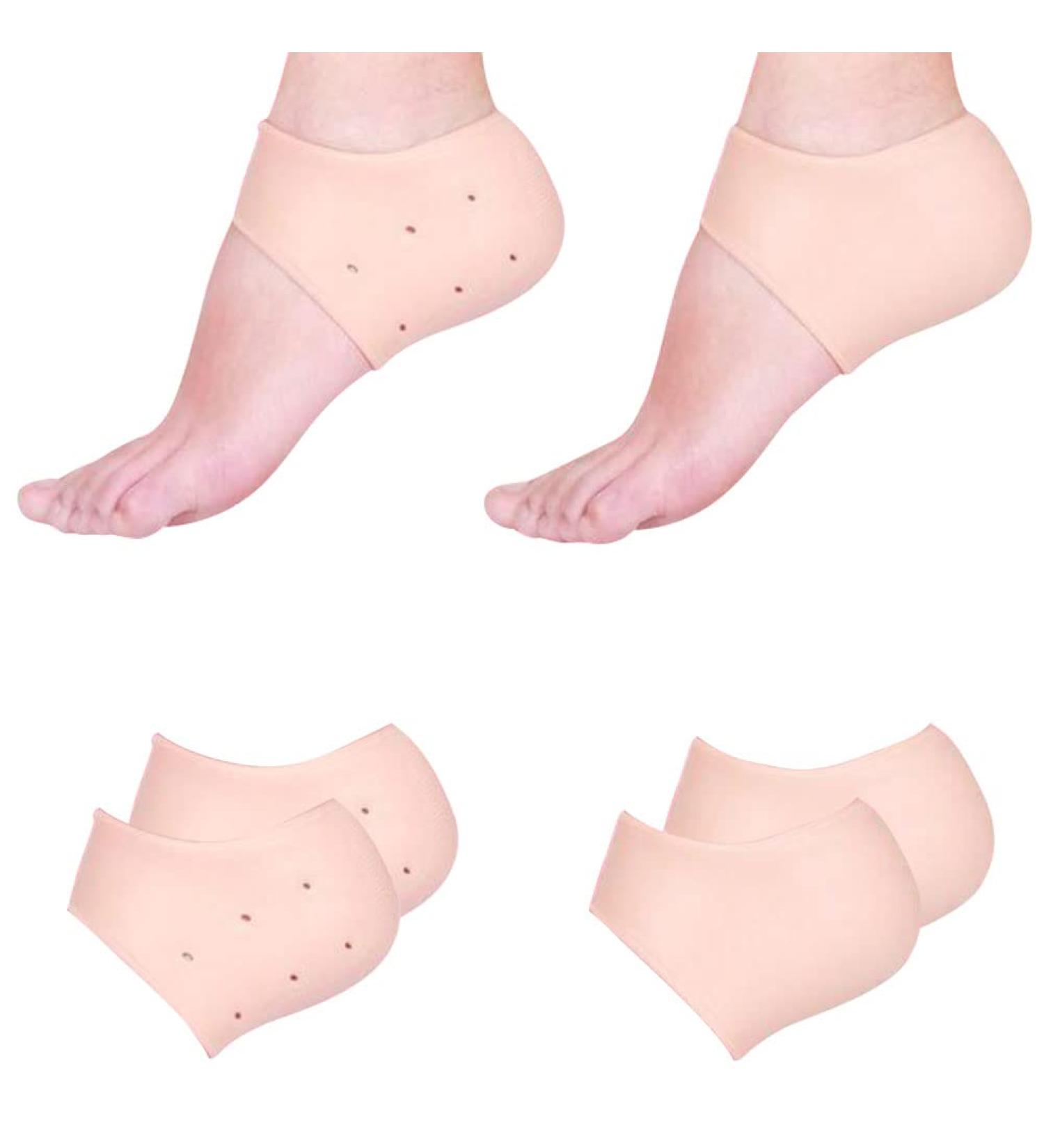 Buy 2 Pairs of Invisible Silicone Dersonation Open Toe Socks - Moisture Care & Protective Heel Cushions for Dry Skin | Unisex Daily & Night Care - Buy Online on GoSupps.com