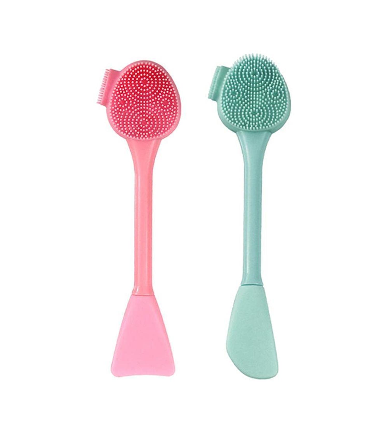 2 Pcs/4 in 1 Face Scrubber Silicone Skin Spatula Nose Cleaning Cream Applicator Mask Collector Facial Cleansing Brush for Face Clean Care - Buy Online on GoSupps.com