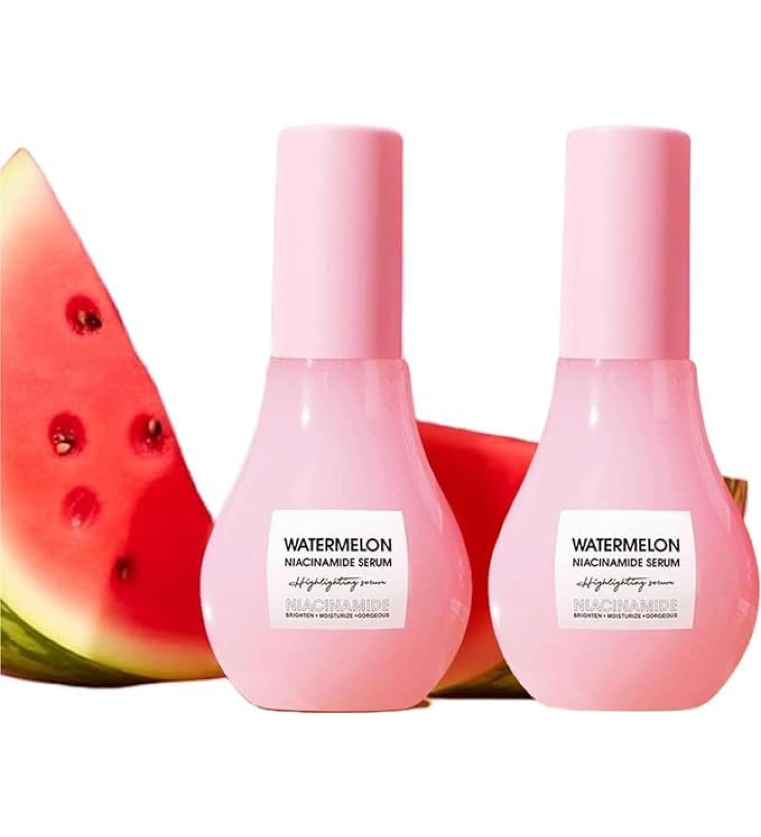 |100% Effective| Watermelon Niacinamide Serum - Niacinamide Serum for Face - Hydrating & Brightening with Hyaluronic Acid - Glycerin - and Vitamin E - Lightweight Facial Serum & Makeup Primer Liquid 2count (Pack of 2) - Buy Online on GoSupps.com