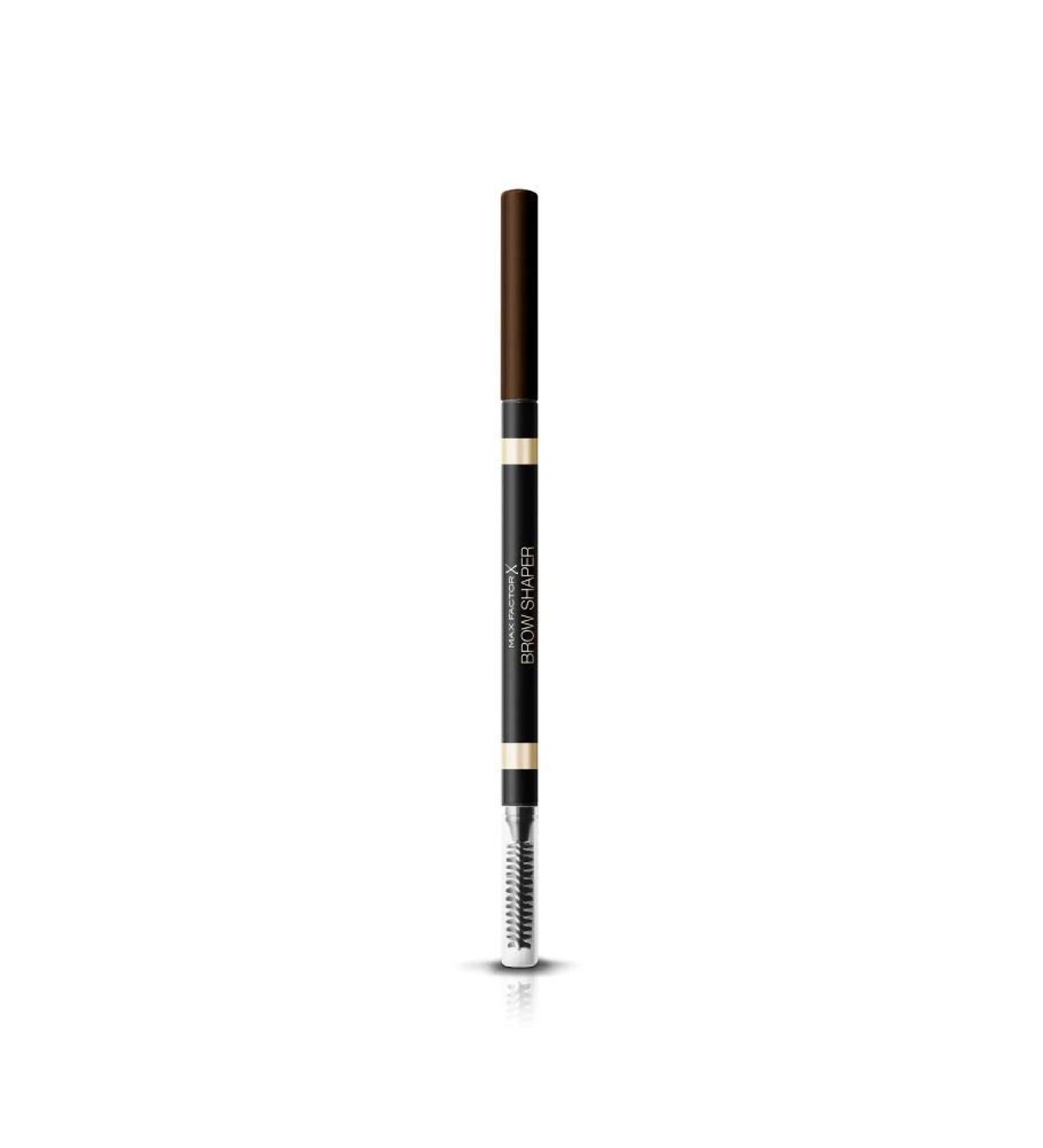 Max Factor Brow Shaper Double Mechanical Pencil with Spoolie Brush - Ultra Fine Tip Matte Finish - Brown 20 - International Shipping Available - Buy Online on GoSupps.com