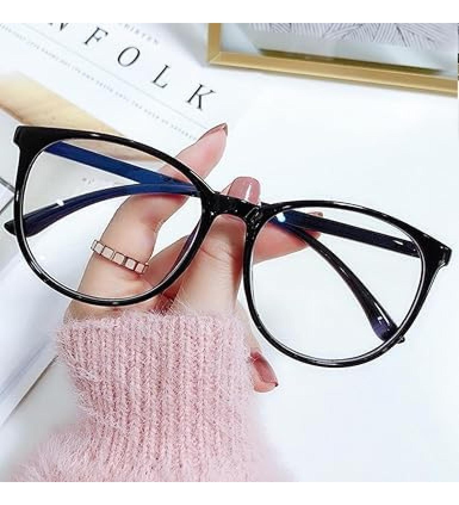 Blue Light Blocking Glasses | Oversized Square Transparent Frames for Men & Women | Anti Blue Light Eyewear for Gaming Reading & Computer Vision Care - Buy Online on GoSupps.com