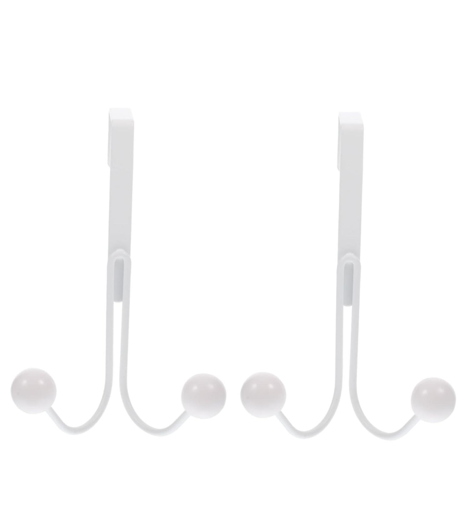 CIYODO 2pcs Double Hook Towel Rack Coat Hangers Metal Coat Hanger Hooks Hanging Hook Wall Mount Nail 14x9cm White - Buy Online on GoSupps.com