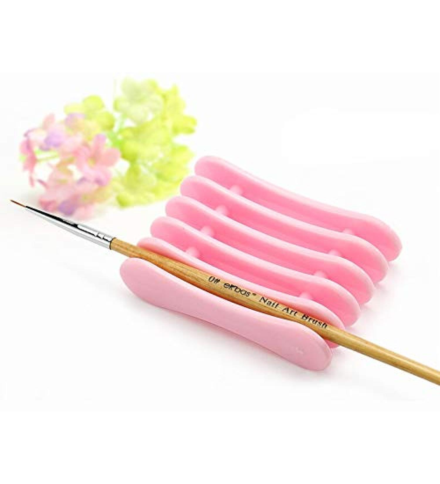 3 Colors Optional Equipment for Manicure School Nail Art Pen Display Tools Gel Nail Polish Stand Brush Holder Nagels Spulletjes - (Color: Pink) - Buy Online on GoSupps.com