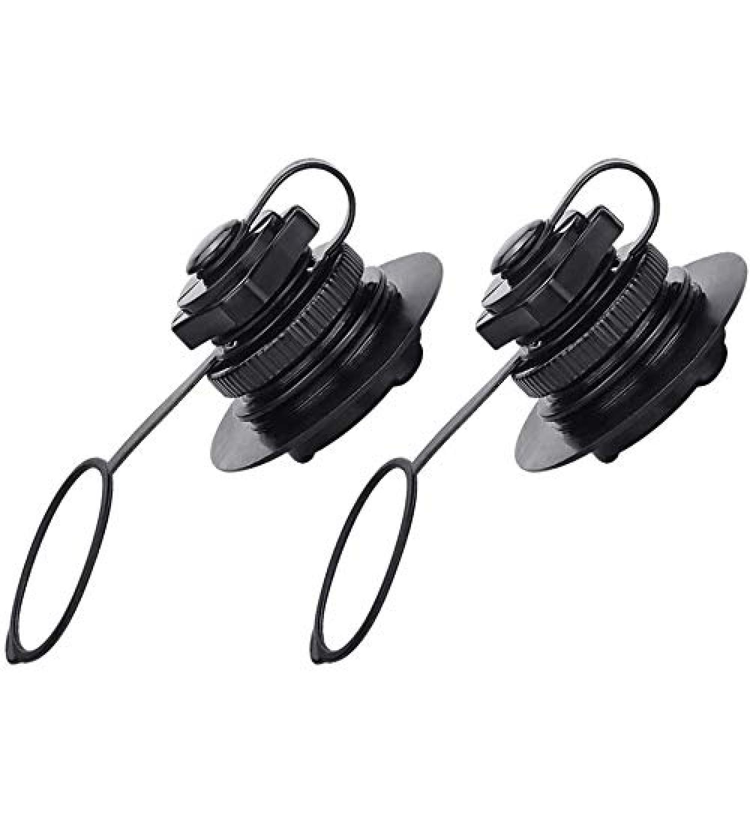 BUZIFU 2pcs Air Valve Inflatable Boat Spiral Air Plugs One-Way Inflation Replacement Screw Boston Valve for Rubber Dinghy Raft Kayak Pool Boat Airbeds Black - Buy Online on GoSupps.com