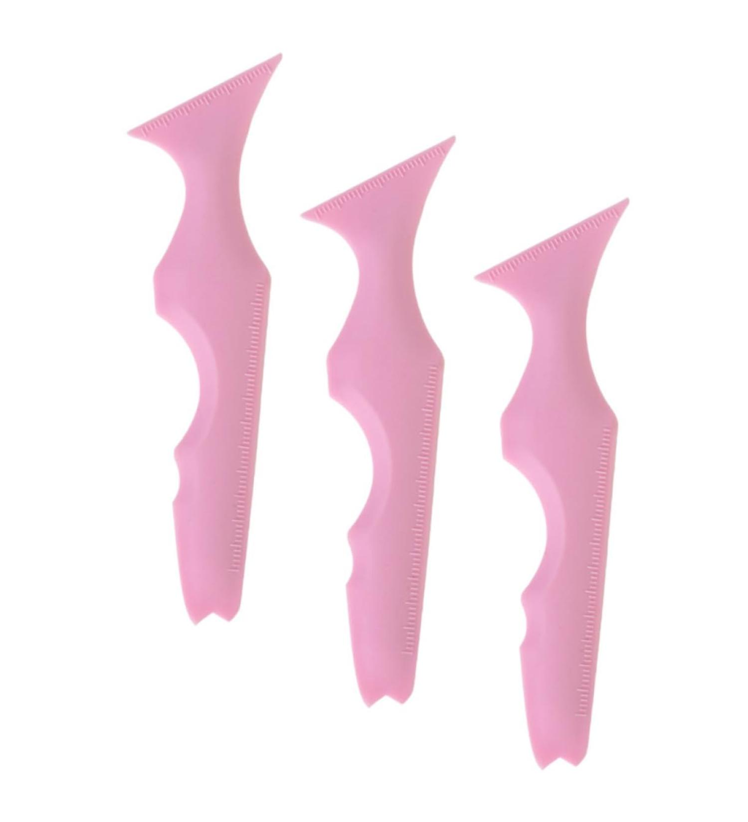 Ipetboom 3pcs Silicone Beauty Ruler Eye Shadow Lipstick Makeup Tool Eyeshadow Guide Template Eyebrow Pencil 15X4.15CM Pink-2 - Buy Online on GoSupps.com