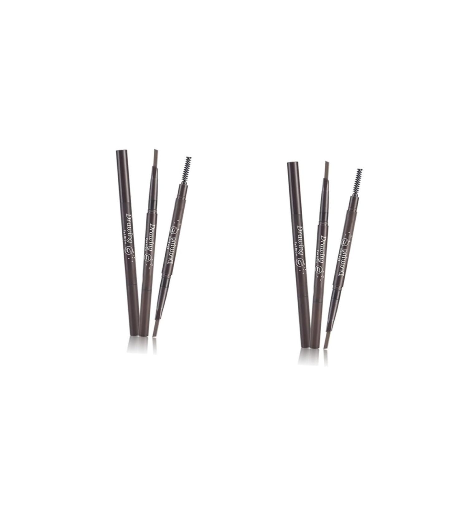 POPETPOP 2pcs 2 1 Waterproof Eyebrow Pen Eyebrow Spoolie Brush Eyebrow Pencil Waterproof Eyebrow Brush Refill 1 count (Pack of 1) As Shownx2pcs - Buy Online on GoSupps.com