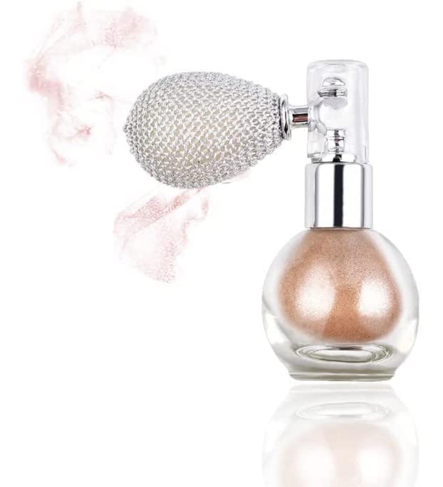 MIESCHER Shimmering Champagne Sparkle Loose Powder Highlighter Spray - Glitter Makeup for Face, Body & Hair - Luminous High Gloss Finish - Women's Cosmetic - Buy Online on GoSupps.com