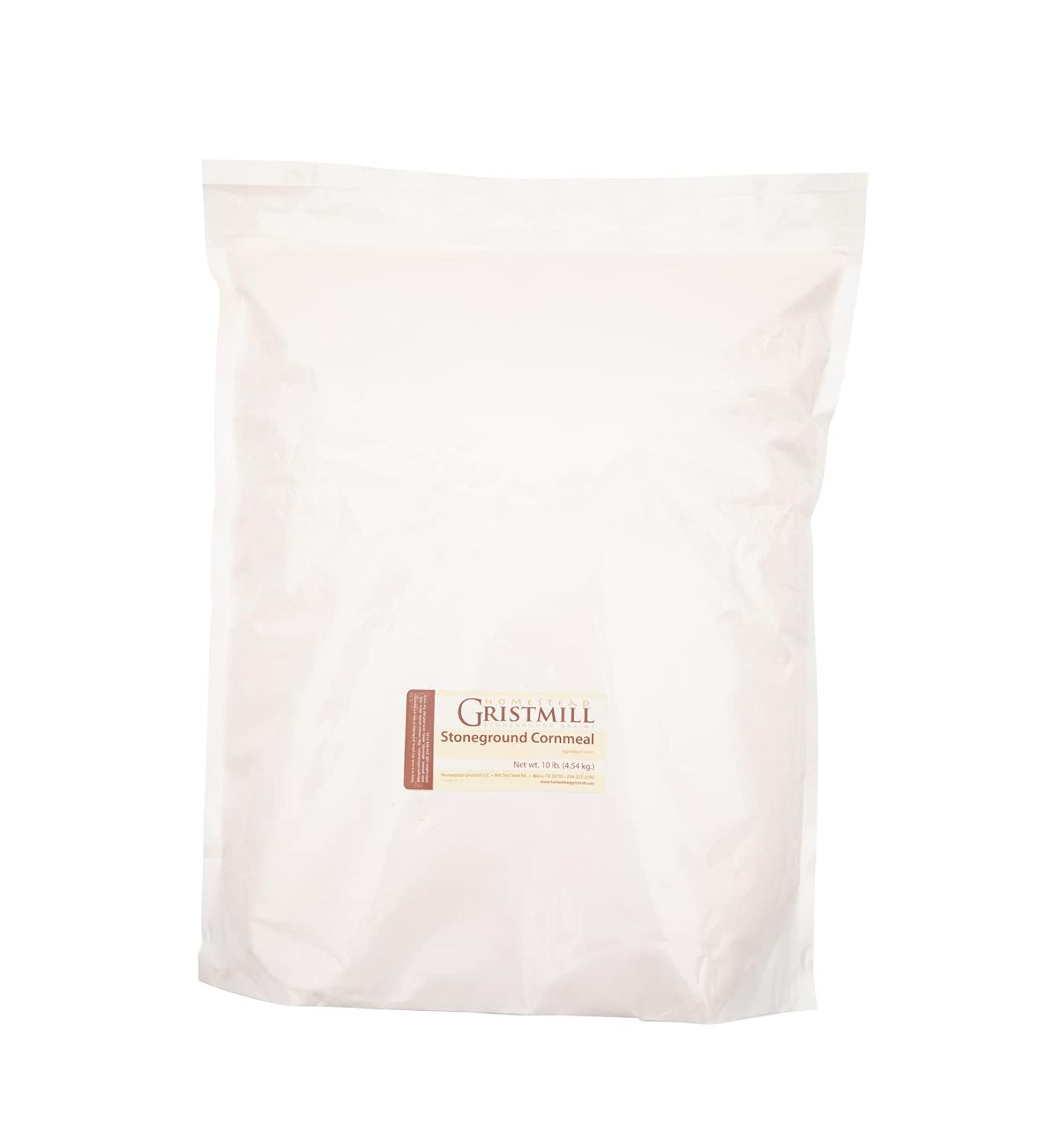 Homestead Gristmill Stone Ground White Cornmeal - 10 lbs - Non-GMO, Chemical-Free, Made in USA - Buy Online on GoSupps.com