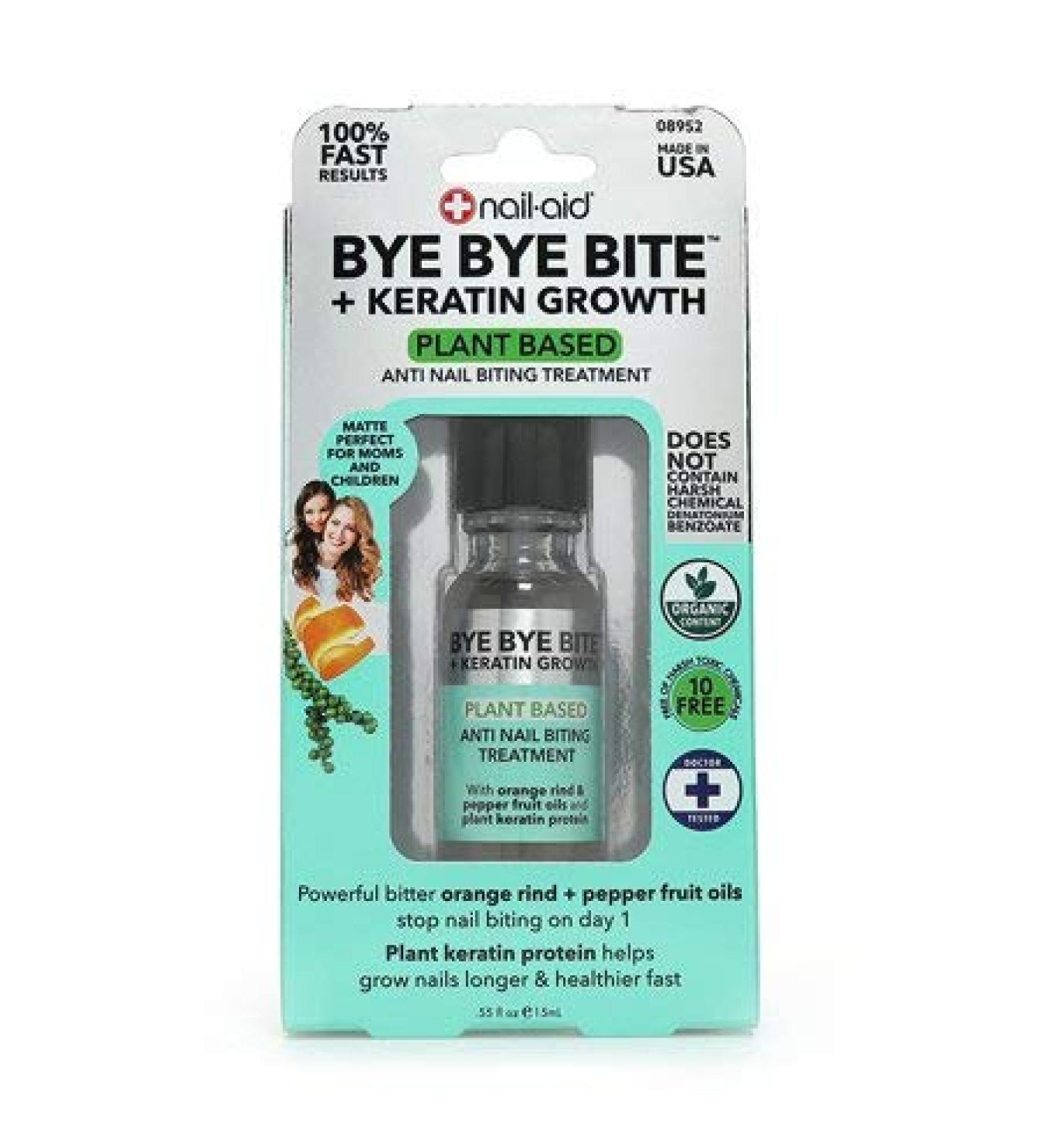 Nail-Aid Bye Bye Bite + Keratin Growth Plant Based Anti Nail Biting Treatment