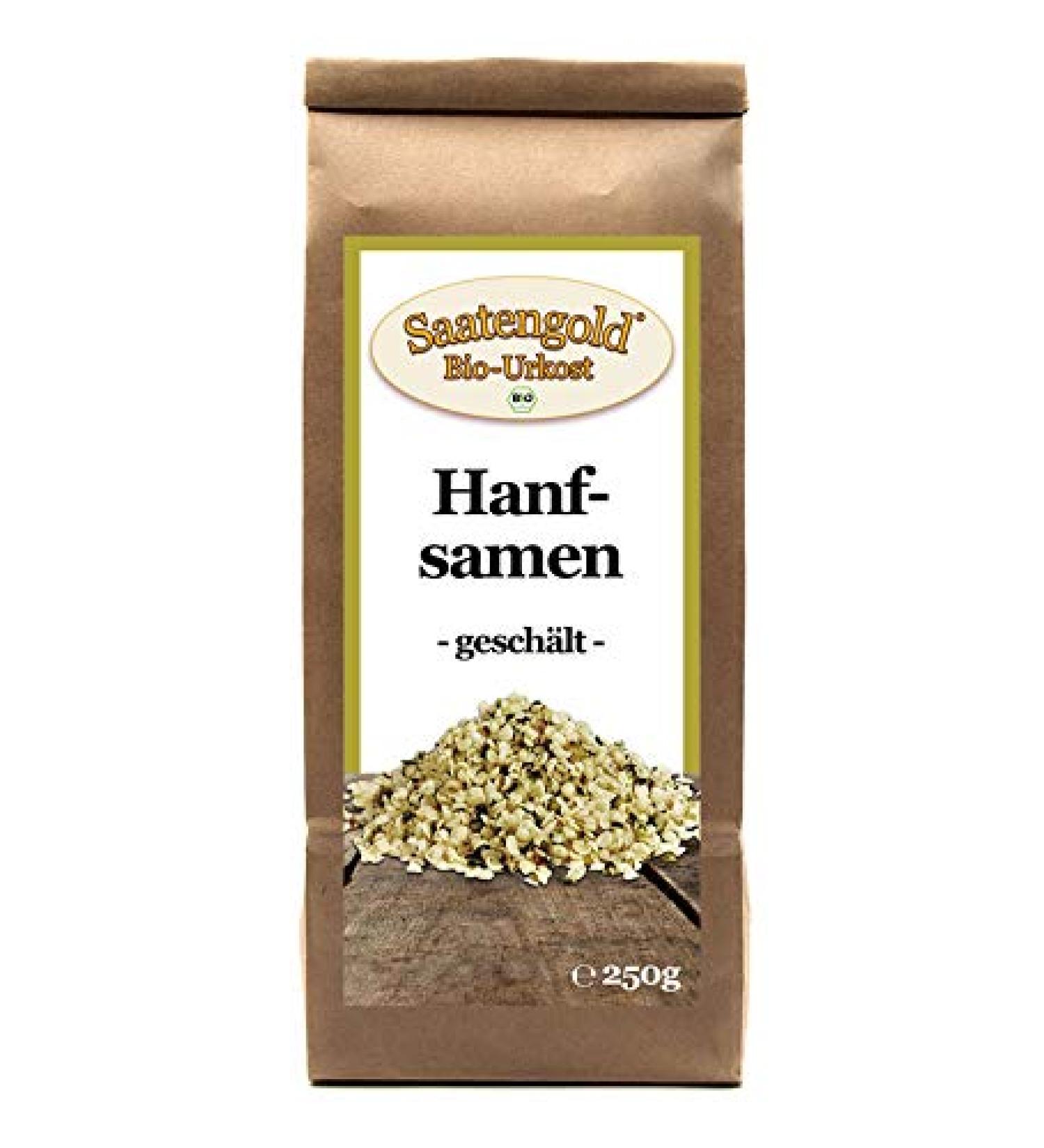 Buy Organic Peeled Hemp Seeds - Vegan Gluten-Free Natural Gold Seed (250g) | Premium Quality Superfood - Buy Online on GoSupps.com
