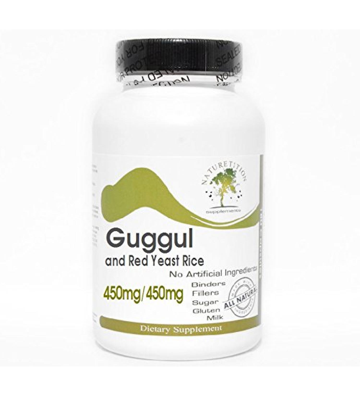 Guggul 450mg and Red Yeast Rice 450mg 90 Capsules - No Additives Naturetition Supplements