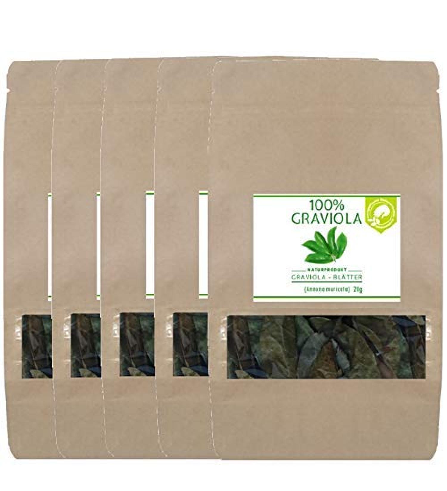  Graviola.de 5 x 100% SOURSOP LEAVES (5 x 20 g). NEW HARVEST Wild Collection. Natural and untreated. Soursop. Guanabana. Soursop. Graviola. Guyabano. - Buy Online on GoSupps.com