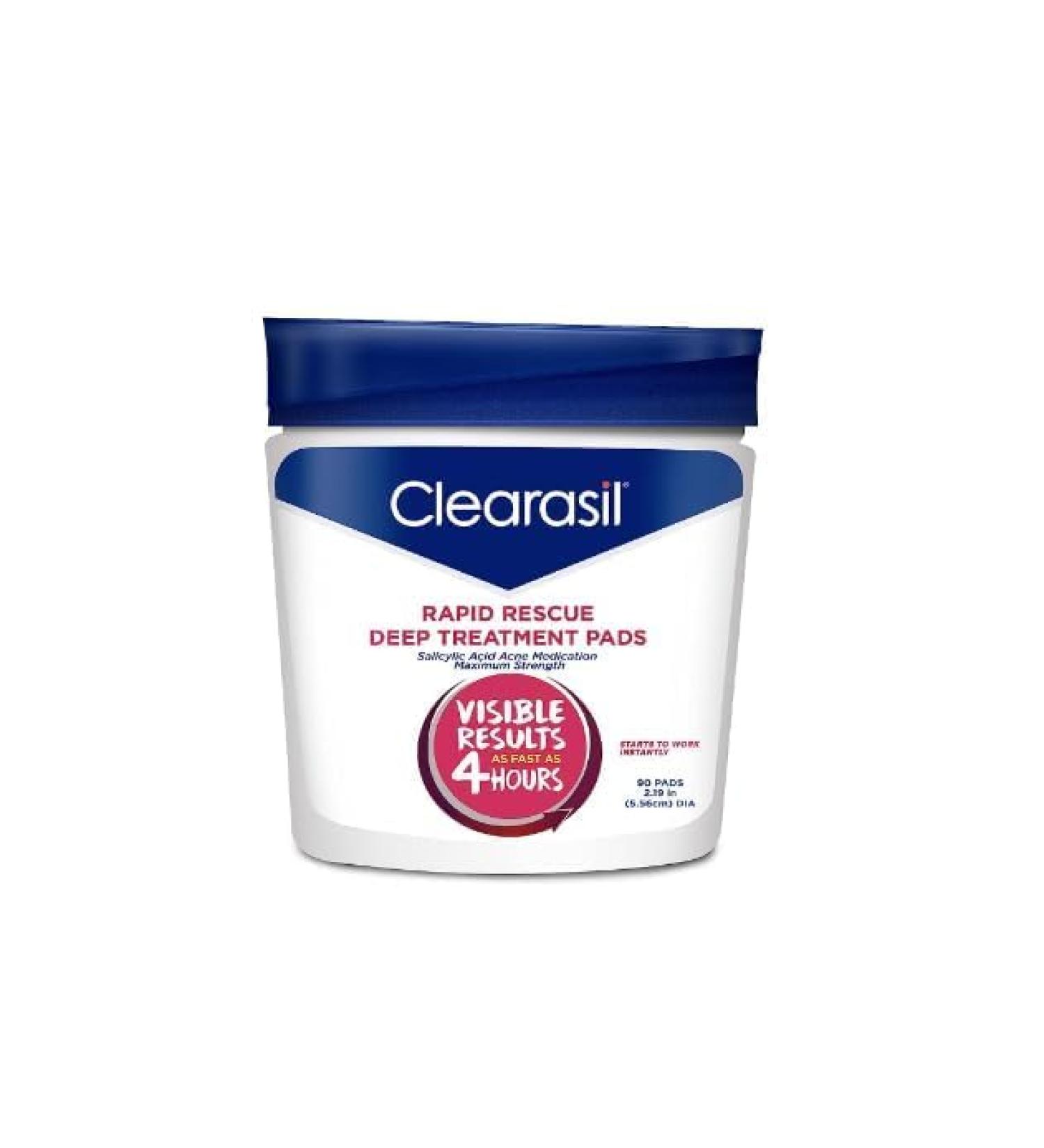 Salicylic Acid Rapid Rescue Acne Pads - 90 Count | Clearasil Deep Treatment for Acne | Fast International Shipping - Buy Online on GoSupps.com