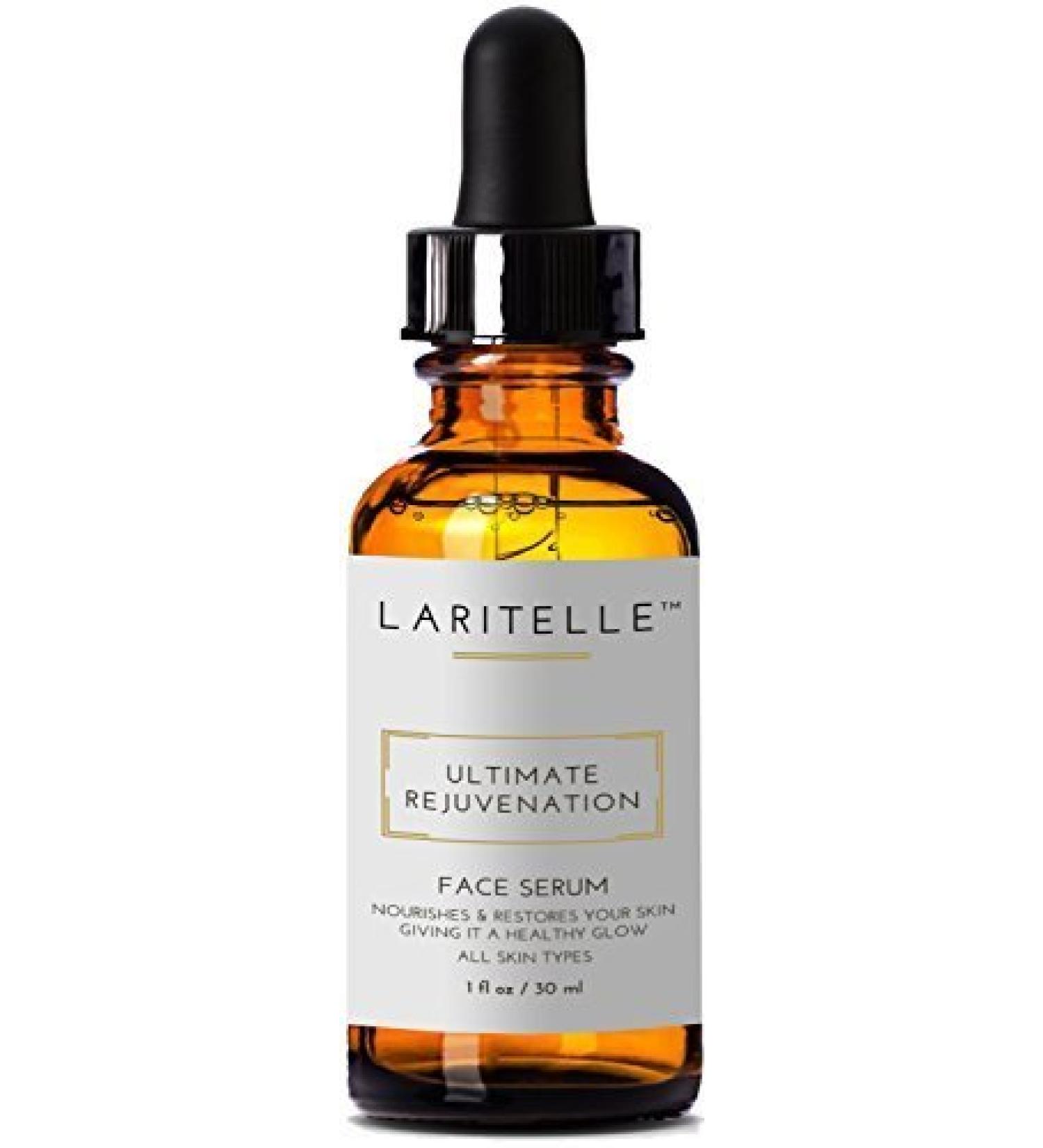 Laritelle Organic Face Serum Rejuvenating Nourishing Vitamins and Antioxidants-rich Treatment for Face Neck and Decollete