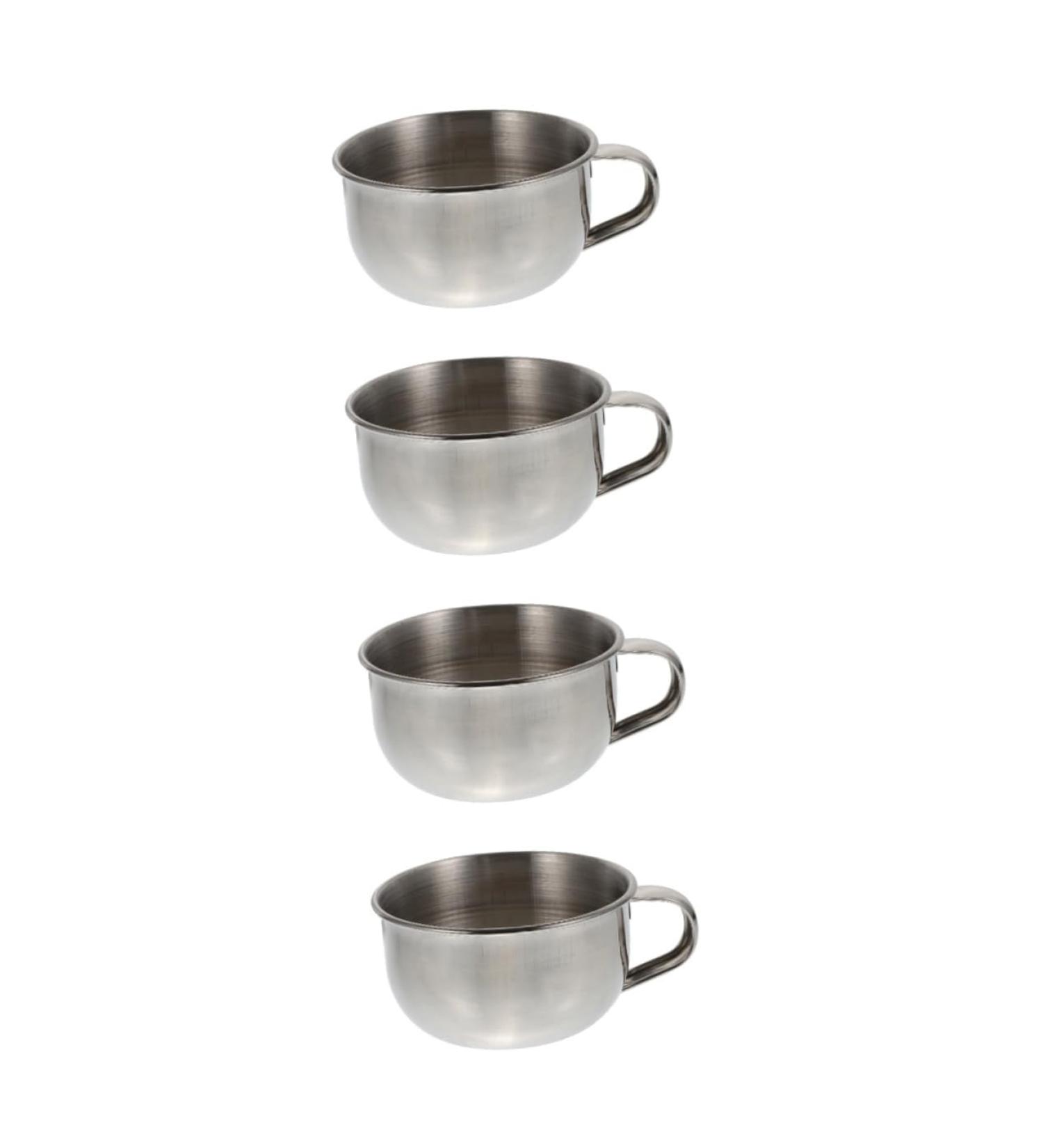 DOITOOL 4pcs Stainless Steel Shaving Soap Bowl Set - Silver Beard Cosmetic 10x8.5cm - Ideal for Men s Grooming - Buy Online on GoSupps.com