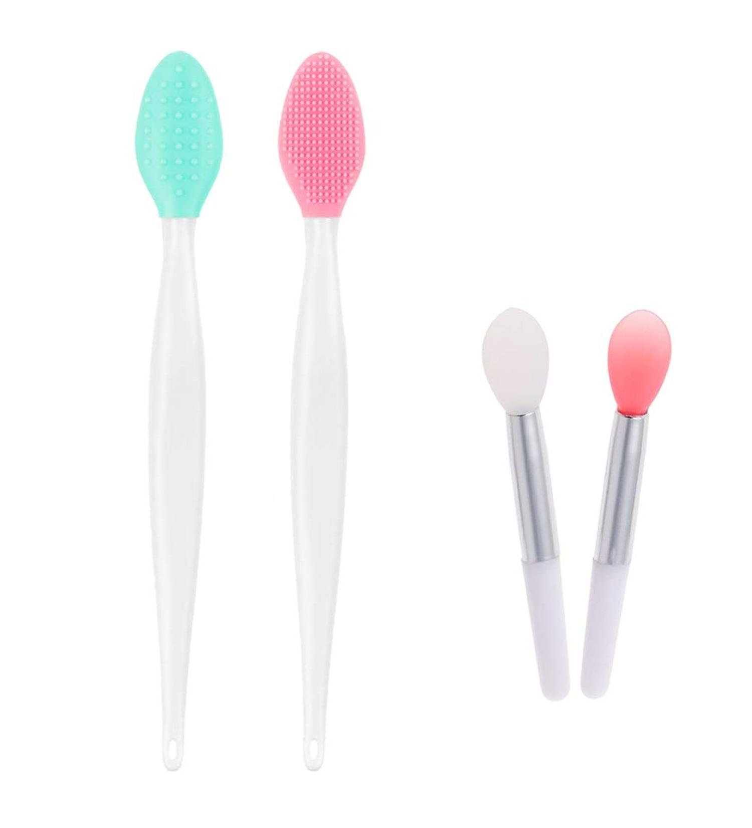 Silicone Lip Brush Set - Exfoliating & Applicator Tools (4pcs) - Buy Online on GoSupps.com