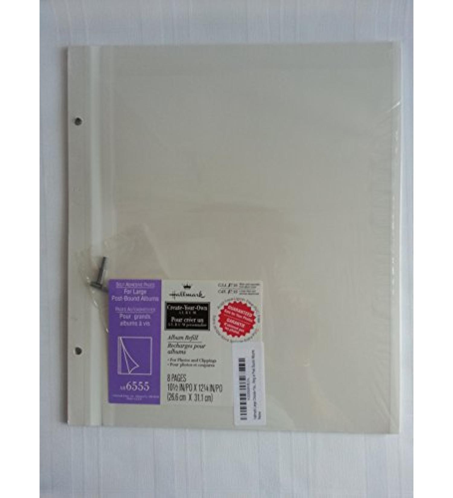 Hallmark Large Choose-Your-Own Album AR6555 Self-Adhesive Refill Pages For Large 2-Ring or Post Bound Albums