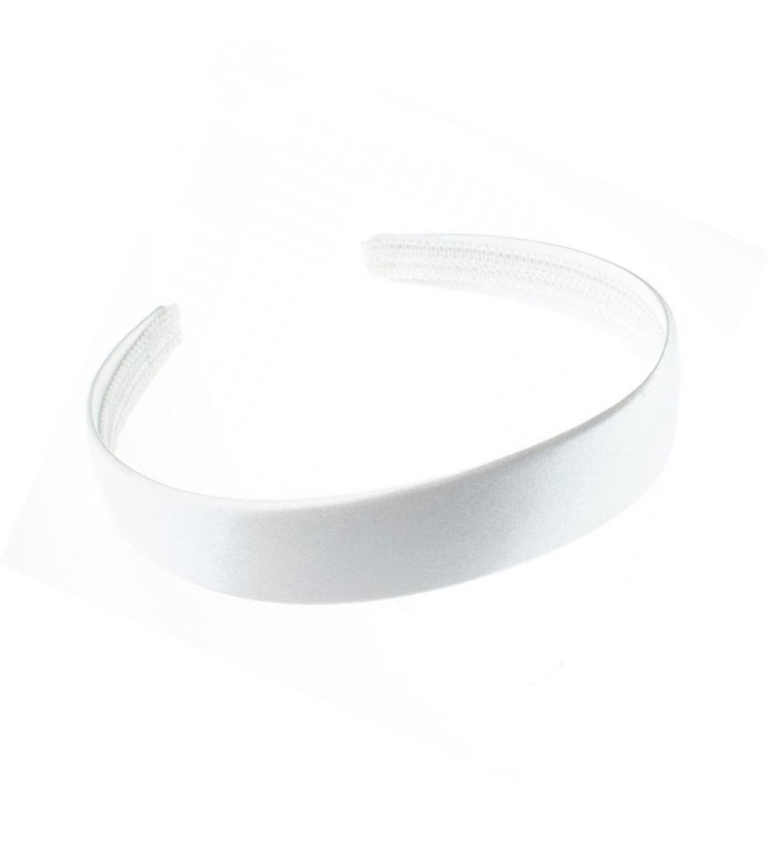 Alice headband by Pritties Accessories white 2 cm wide covered with satin