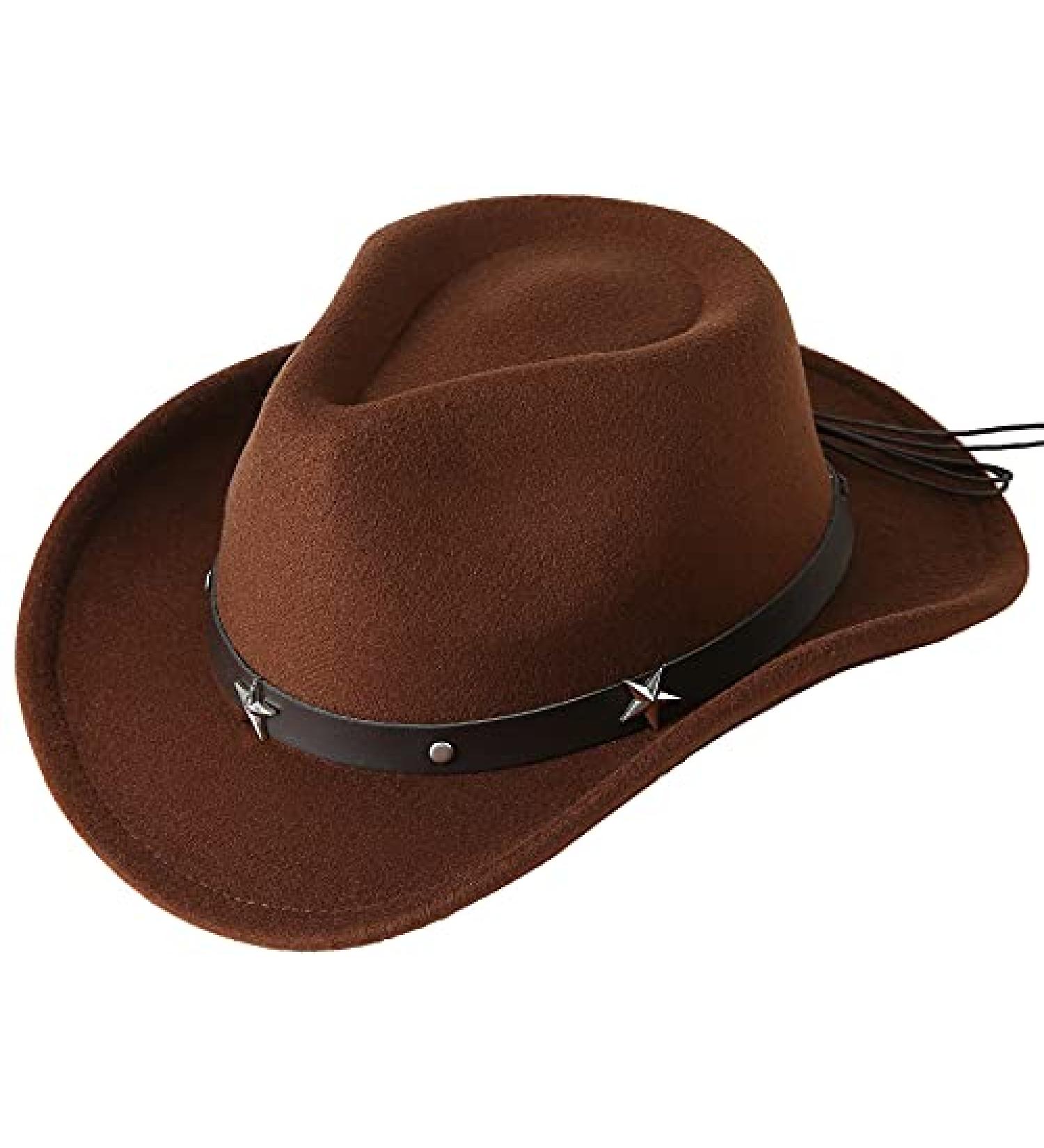 Jastore Kids Western Cowboy Cowgirl Hat with Buckle Belt Felt Fedora - Coffee, 4-12 Years - Buy Online on GoSupps.com