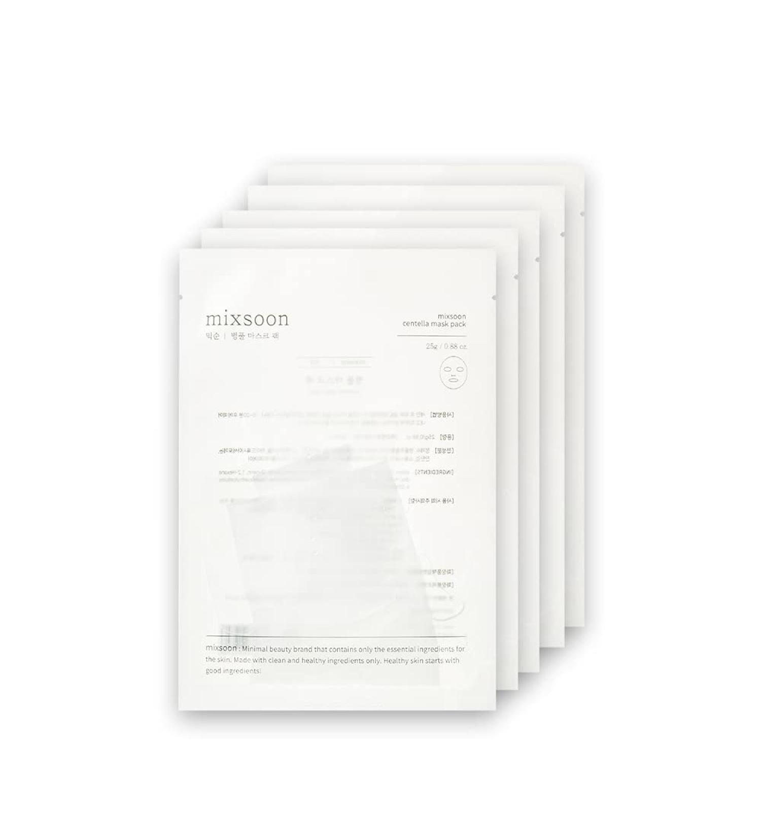 mixsoon Centella Mask Pack 5ea - Moisturizing and Skin Soothing Facial Mask | Cruelty-Free - Buy Online on GoSupps.com
